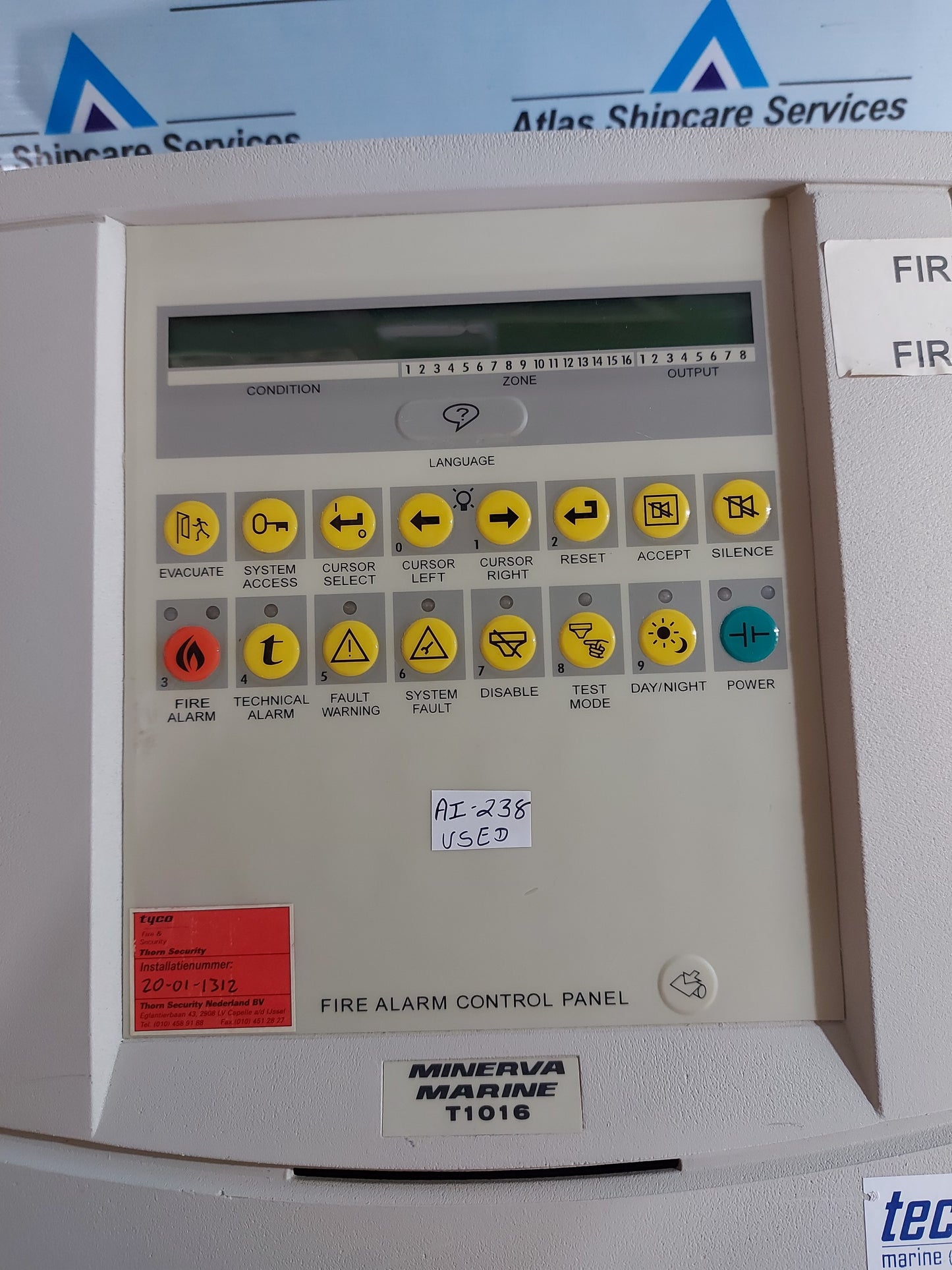 MINERVA MARINE T1016 FIRE ALARM CONTROL PANEL