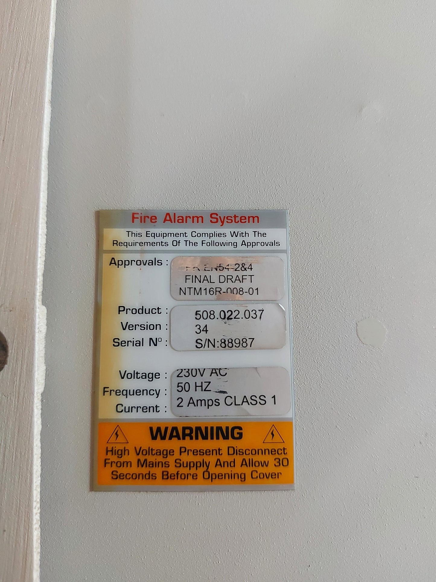 MINERVA MARINE T1016R FIRE ALARM CONTROL PANEL