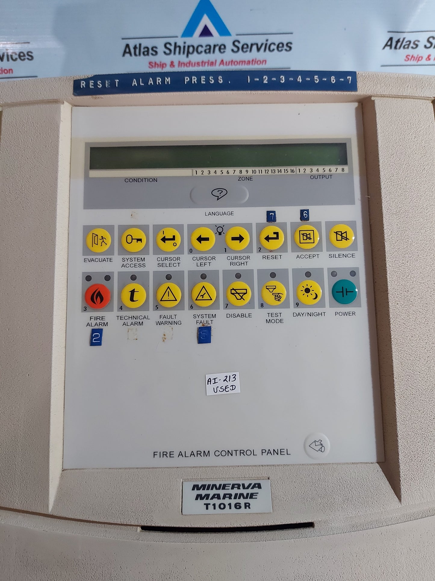 MINERVA MARINE T1016R FIRE ALARM CONTROL PANEL