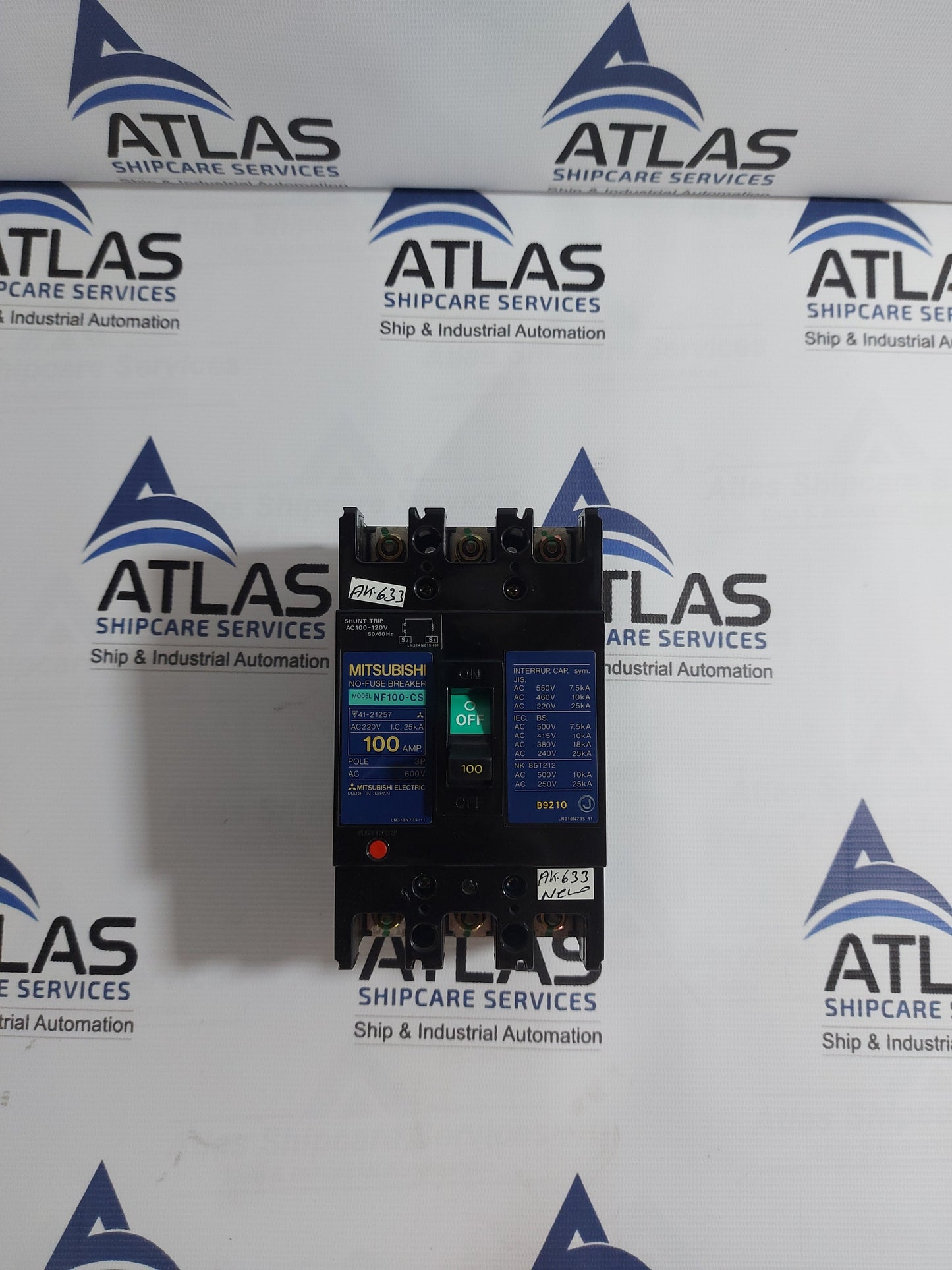 MITSUBISHI NF100-CS NO-FUSE BREAKER 3 POLE 100Amp