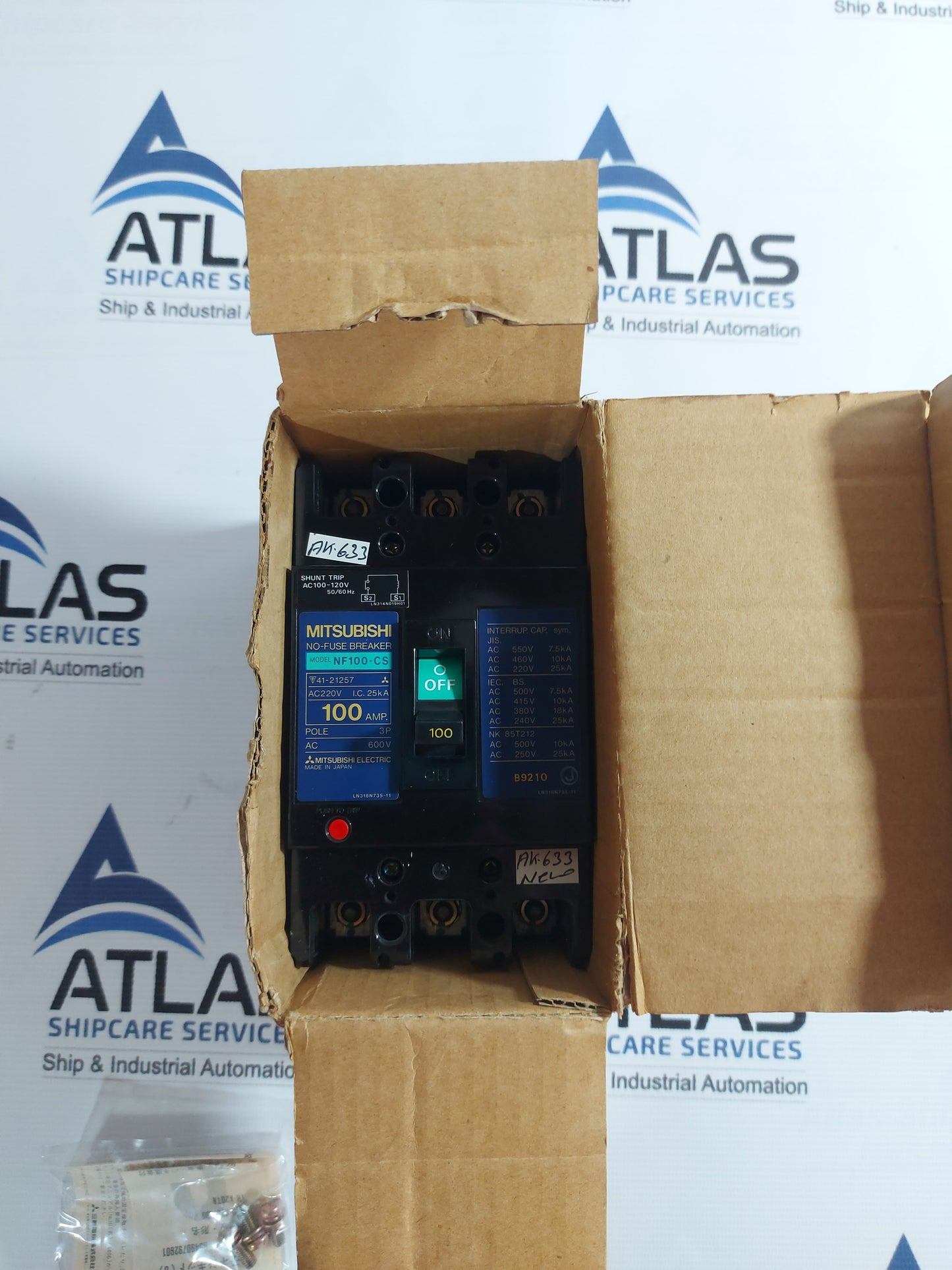 MITSUBISHI NF100-CS NO-FUSE BREAKER 3 POLE 100Amp