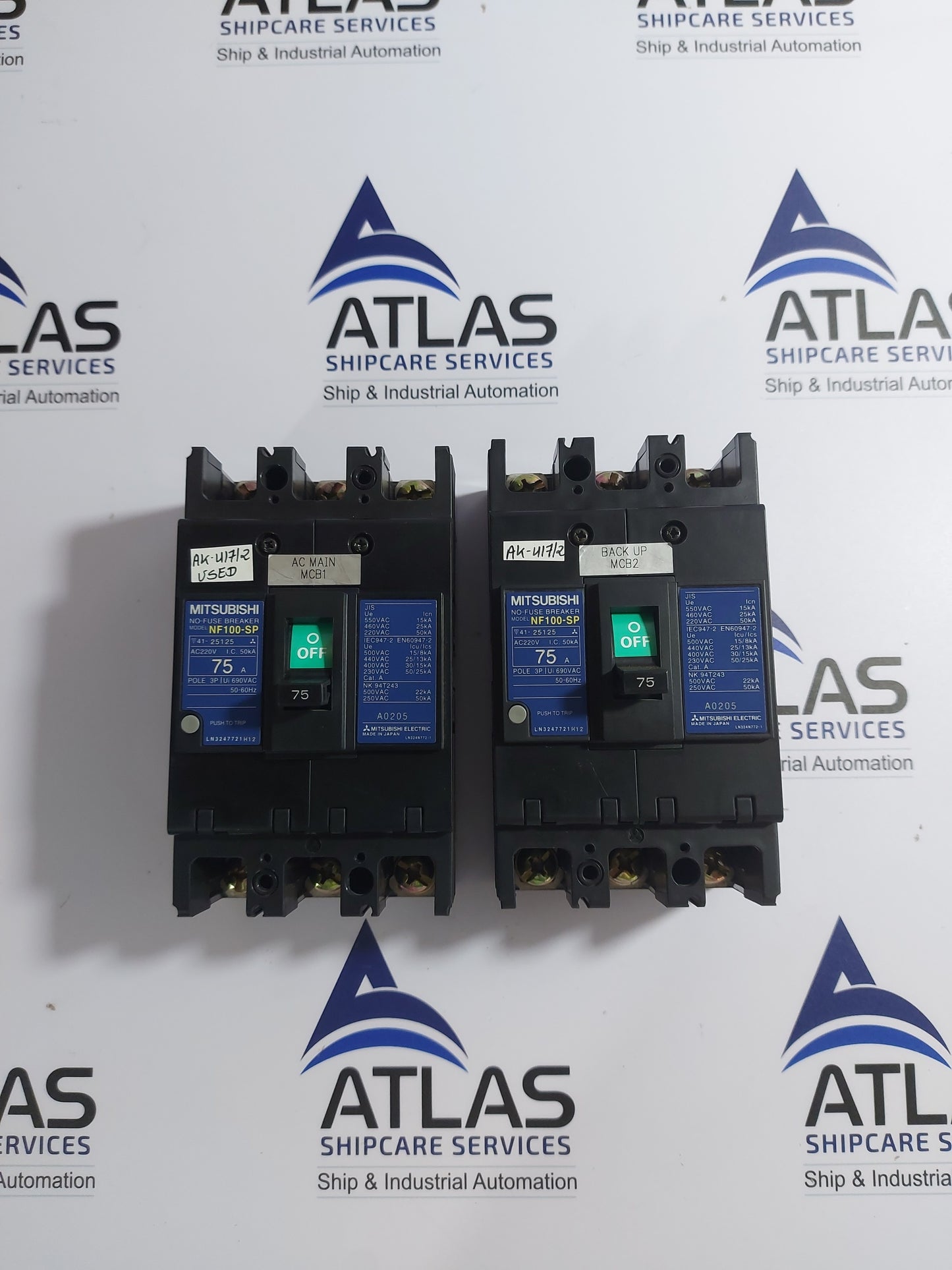 MITSUBISHI NF100-SP 75A 3 POLE NO-FUSE CIRCUIT BREAKER