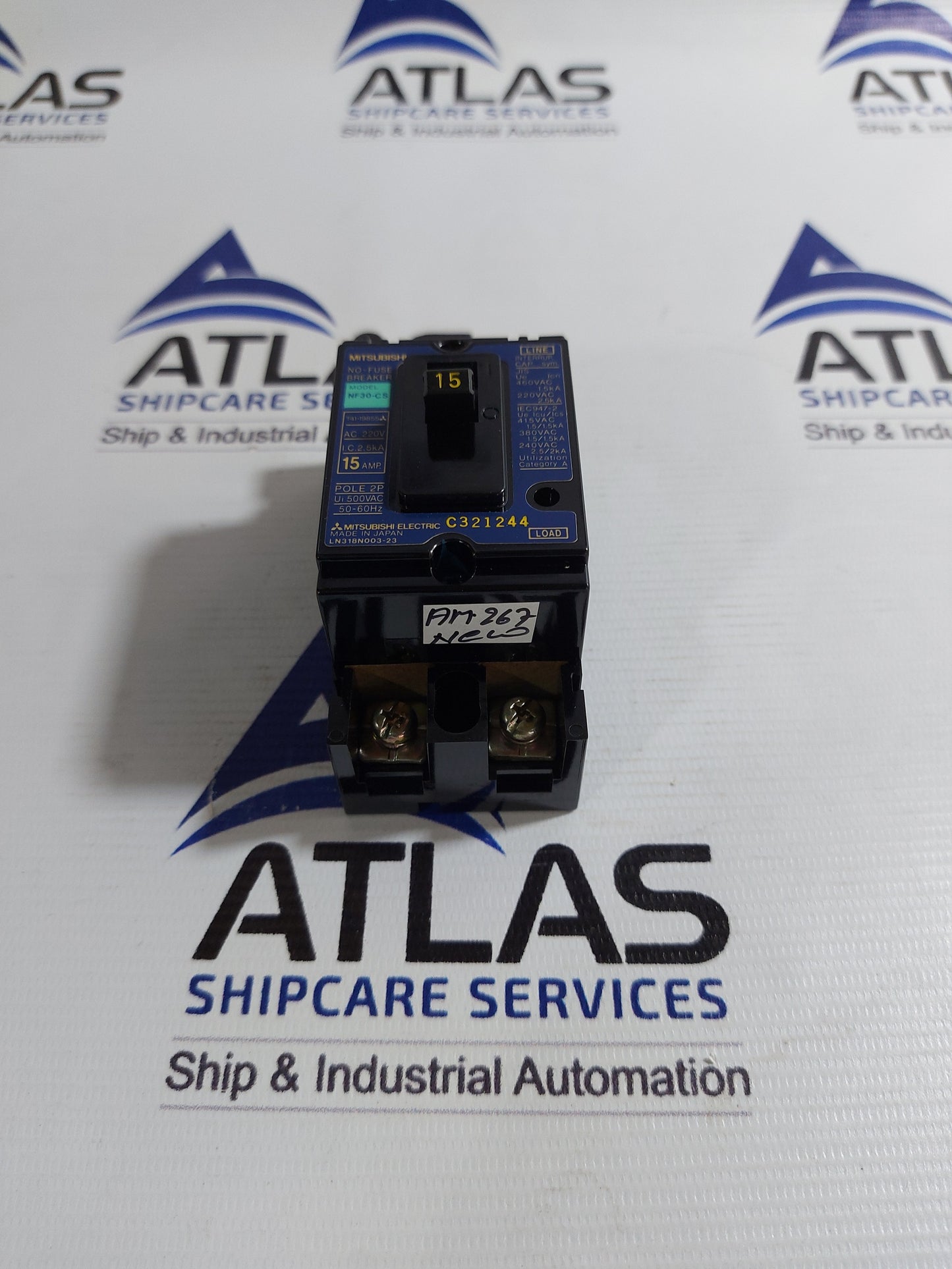 MITSUBISHI NF30-CS 15A 2 POLE NO-FUSE CIRCUIT BREAKER
