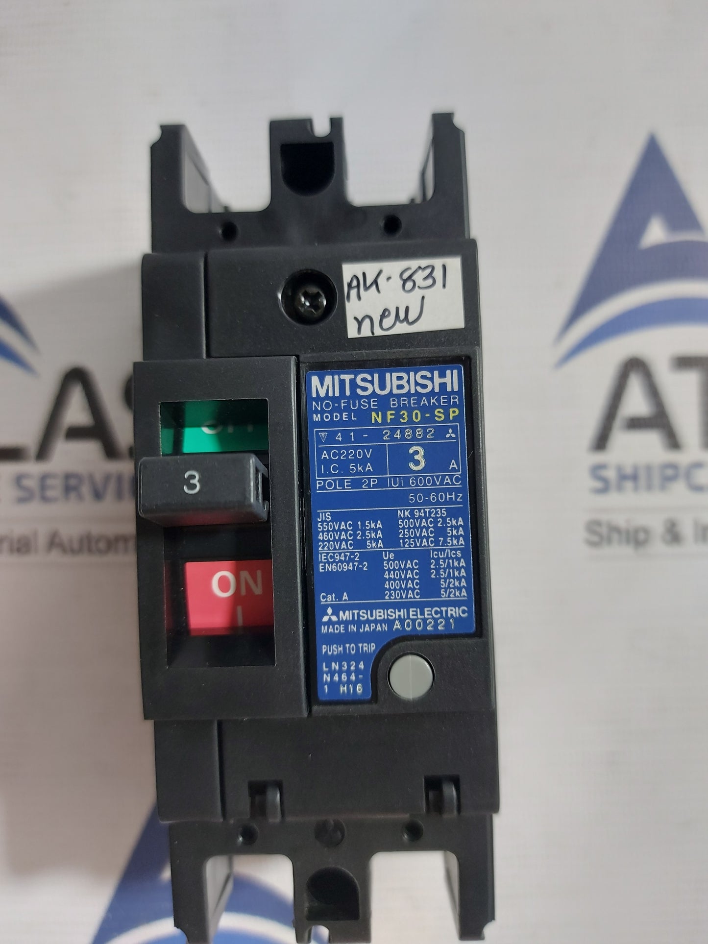MITSUBISHI NF30-SP NO-FUSE BREAKER 2 POLE 3A