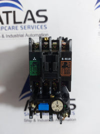 MITSUBISHI S-K10 MAGNETIC CONTACTOR WITH TH-K12AB THERMAL OVERLOAD RELAY MODULE