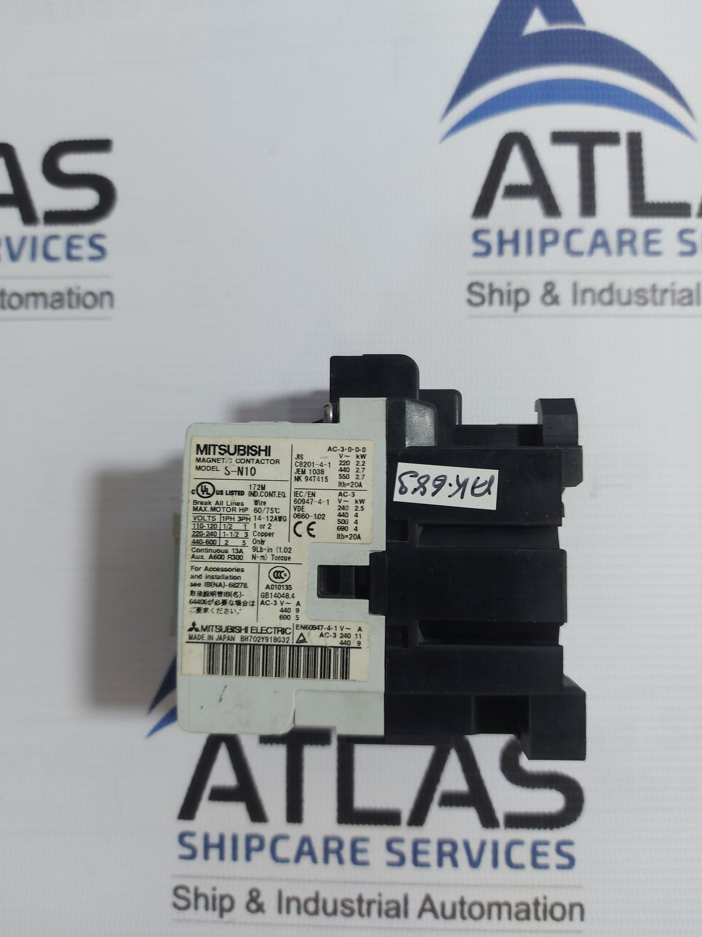MITSUBISHI S-N10 MAGNETIC CONTACTOR 20A 460-480V 60Hz