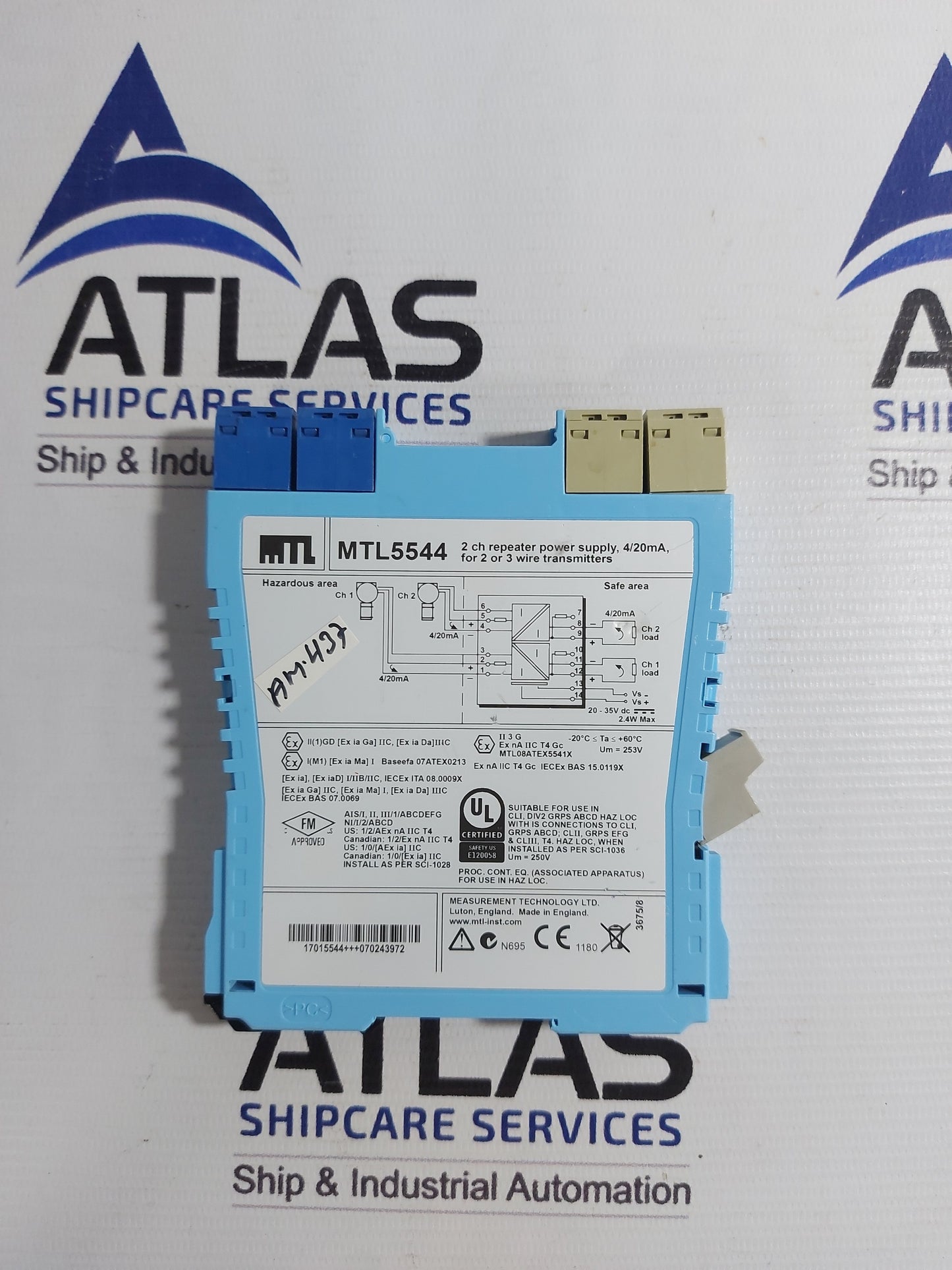 MTL MTL5544 2CH REPEATER POWER SUPPLY 4/20mA