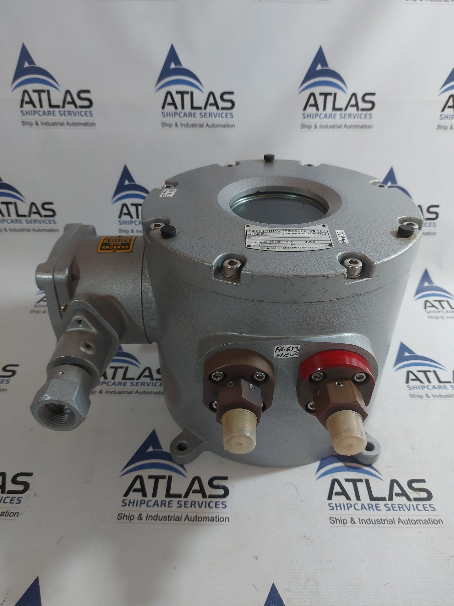 NAGANO KEIKI CD 36-341 MSD FLAME PROOF TYPE d2G4 DIFFERENTIAL PRESSURE SWITCH
