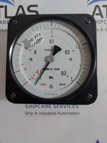 NAKAKITA PRESSURE METER GAUGE 76 cmHg - 0.3-0.1 MPa - 3Kgf/cm2