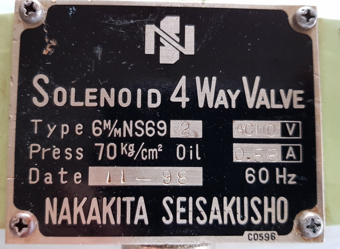 NAKAKITA SEISAKUSHO 6M/MNS692 SOLENOID 4 WAY COIL VALVE