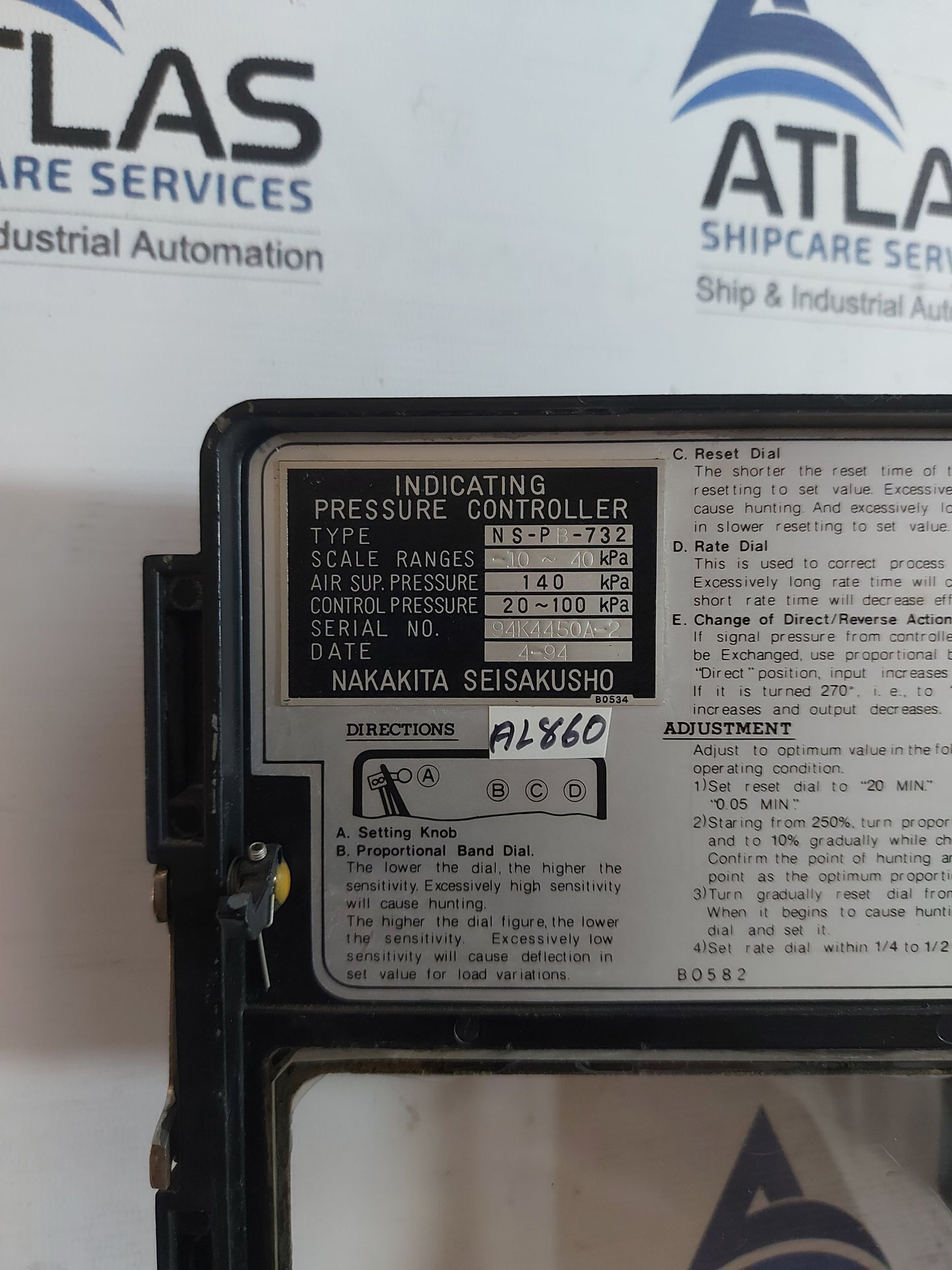 NAKAKITA SEISAKUSHO NS-PB-732 INDICATING PRESSURE CONTROLLER