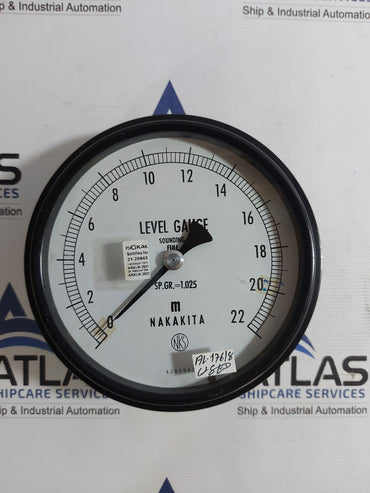 NAKAKITA SP.GR.= 1.025 LEVEL GAUGE 0-22M