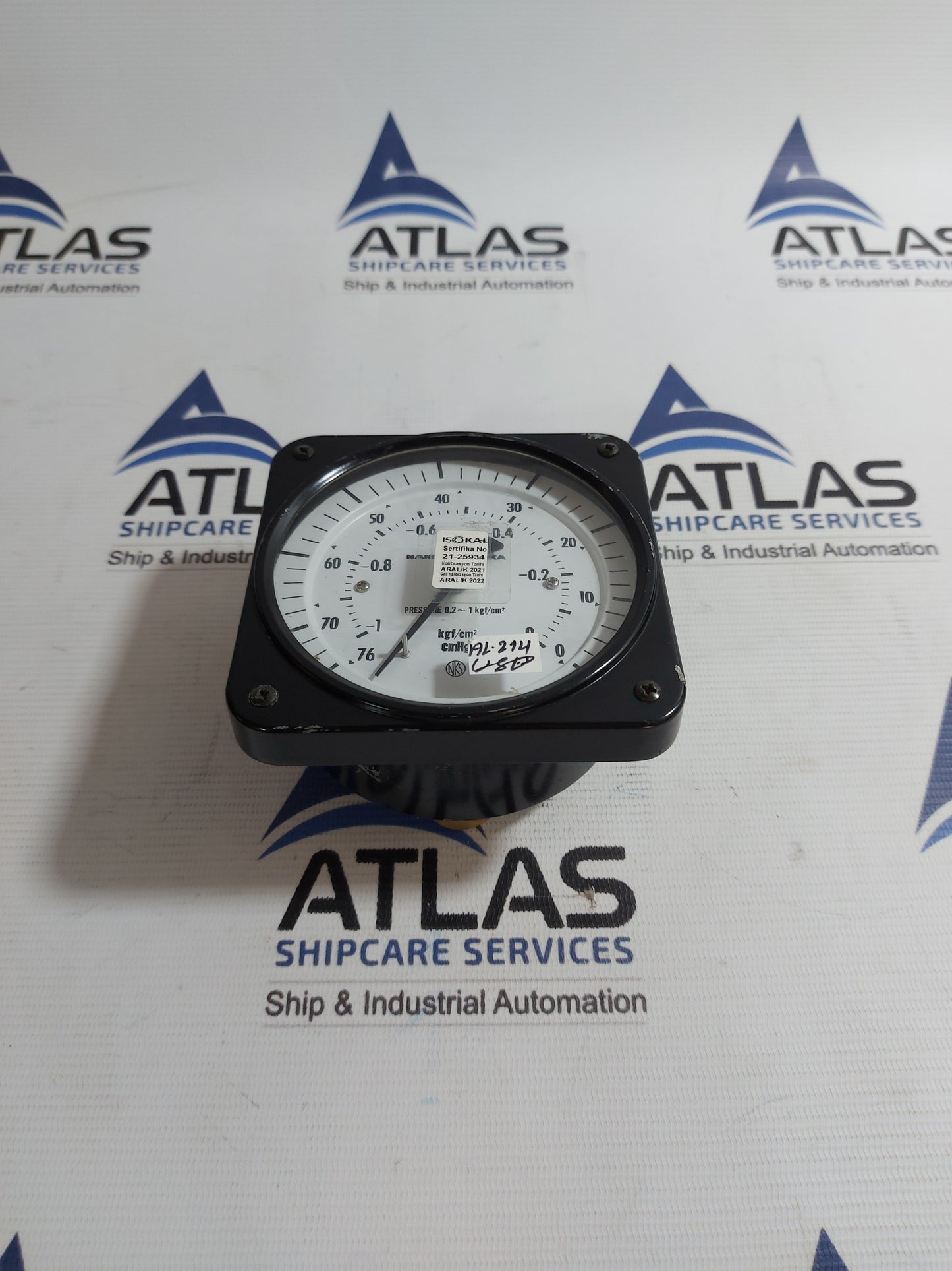 NANIWA-EU PRESSURE METER GAUGE 76 cmHg -1 ~ 0 Kgf/cm2