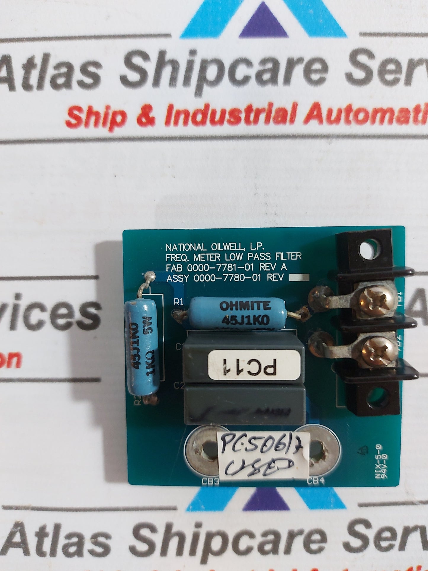 NATIONAL OILWELL 0000-7780-01 FREQ.METER LOW PASS FILTER PCB CARD
