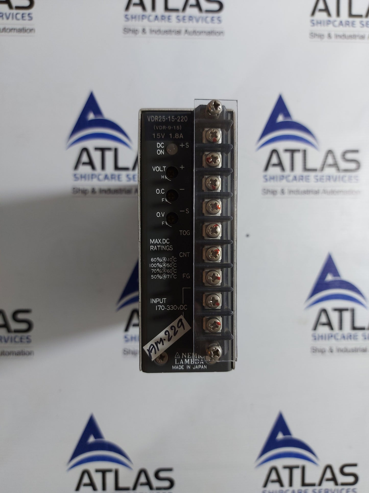 NEMIC LAMBDA VDR25-15-220 SWITCHING REGULATOR DC POWER SUPPLY