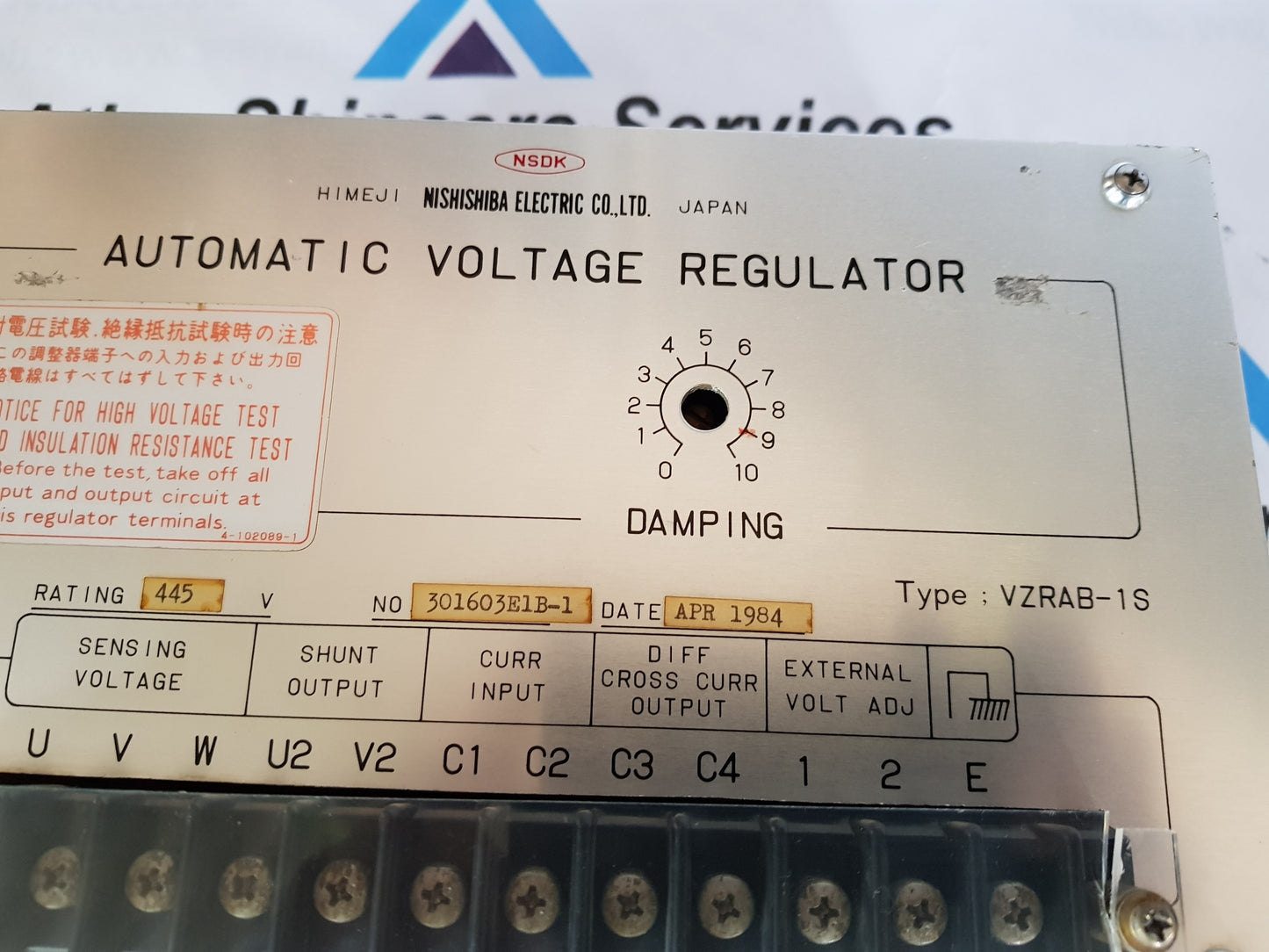 NISHISHIBA VZRAB-1S AUTOMATIC VOLTAGE REGULATOR