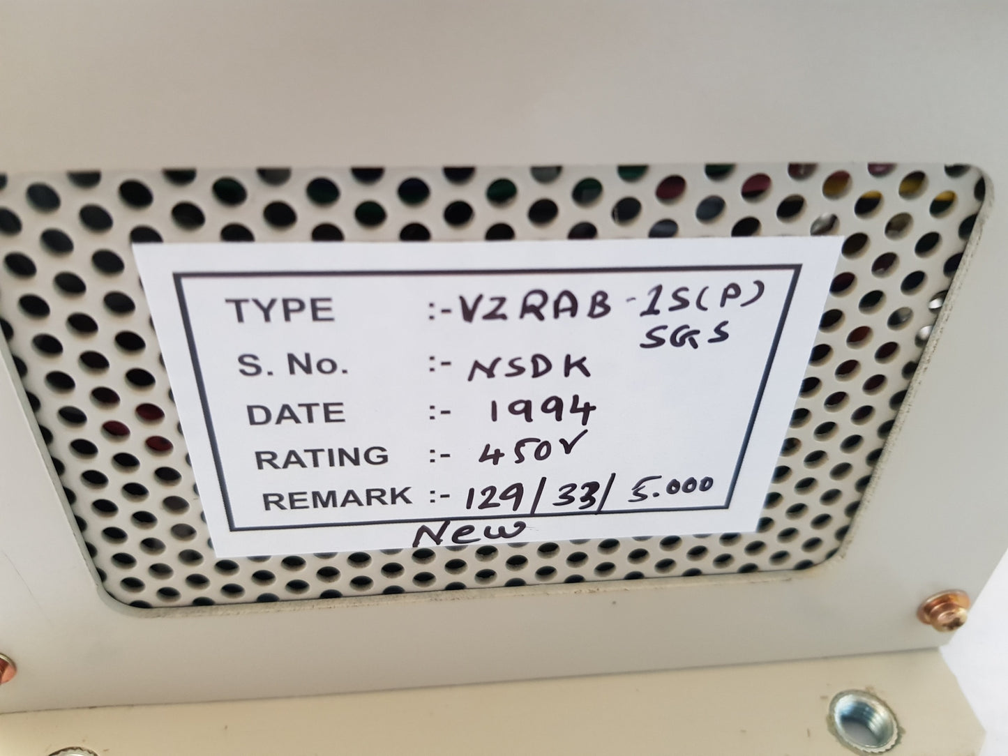 NISHISHIBA VZRAB-1S(P)SGS AUTOMATIC VOLTAGE REGULATOR