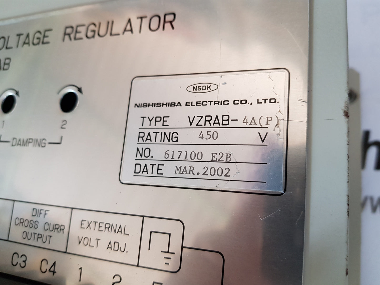 NISHISHIBA VZRAB-4A(P) AUTOMATIC VOLTAGE REGULATOR