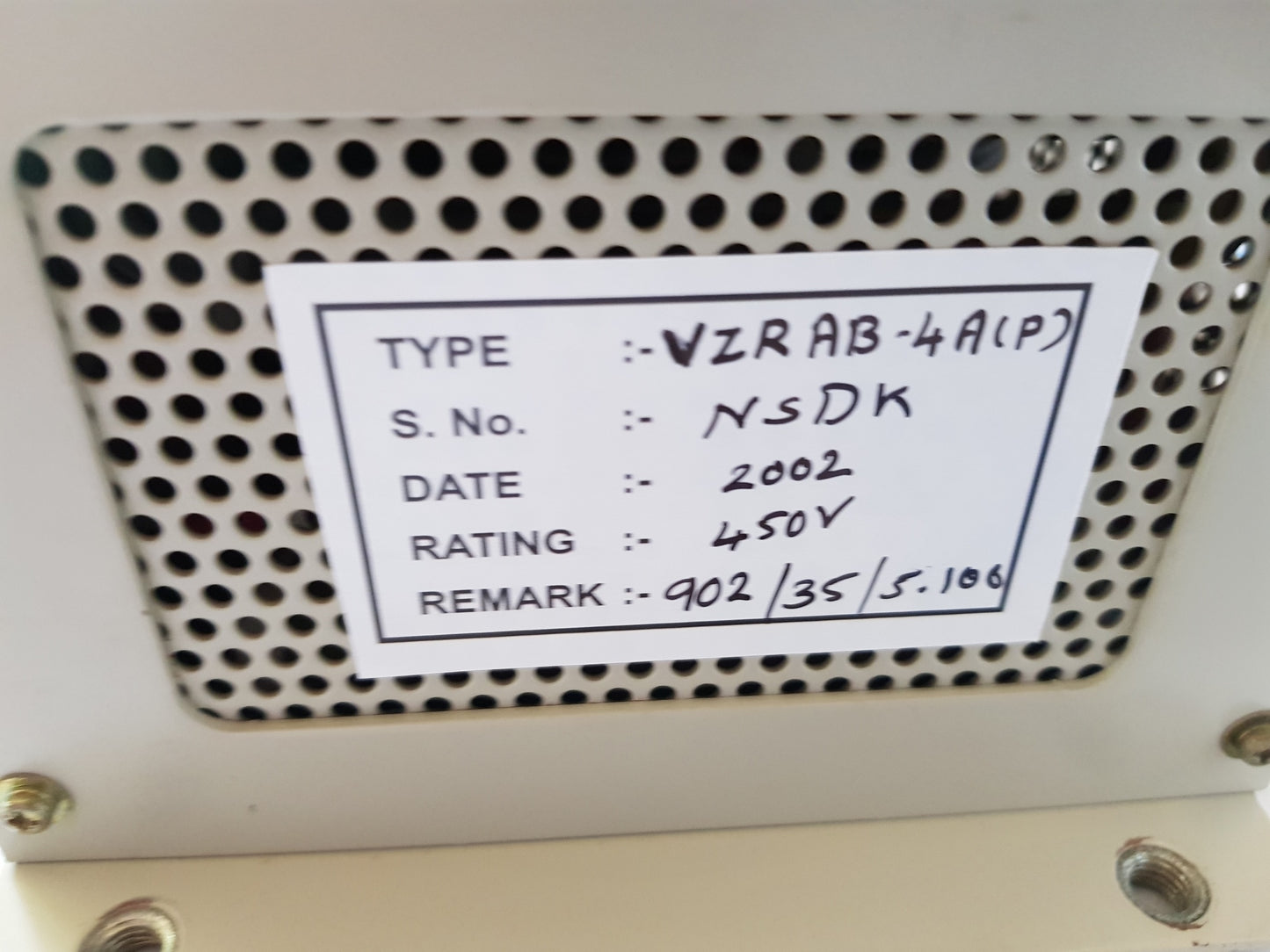 NISHISHIBA VZRAB-4A(P) AUTOMATIC VOLTAGE REGULATOR