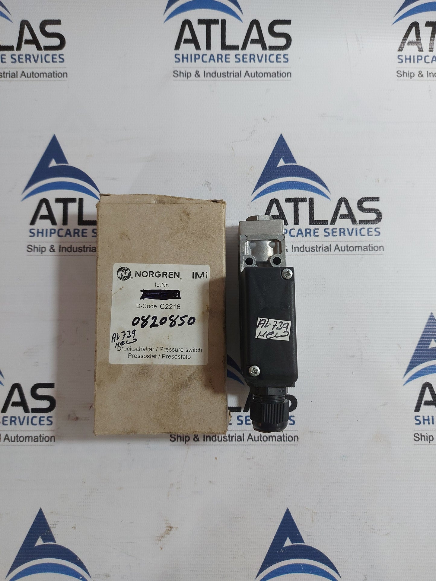 NORGREN 0820850 PRESSURE SWITCH 0.5-30 BAR 250V