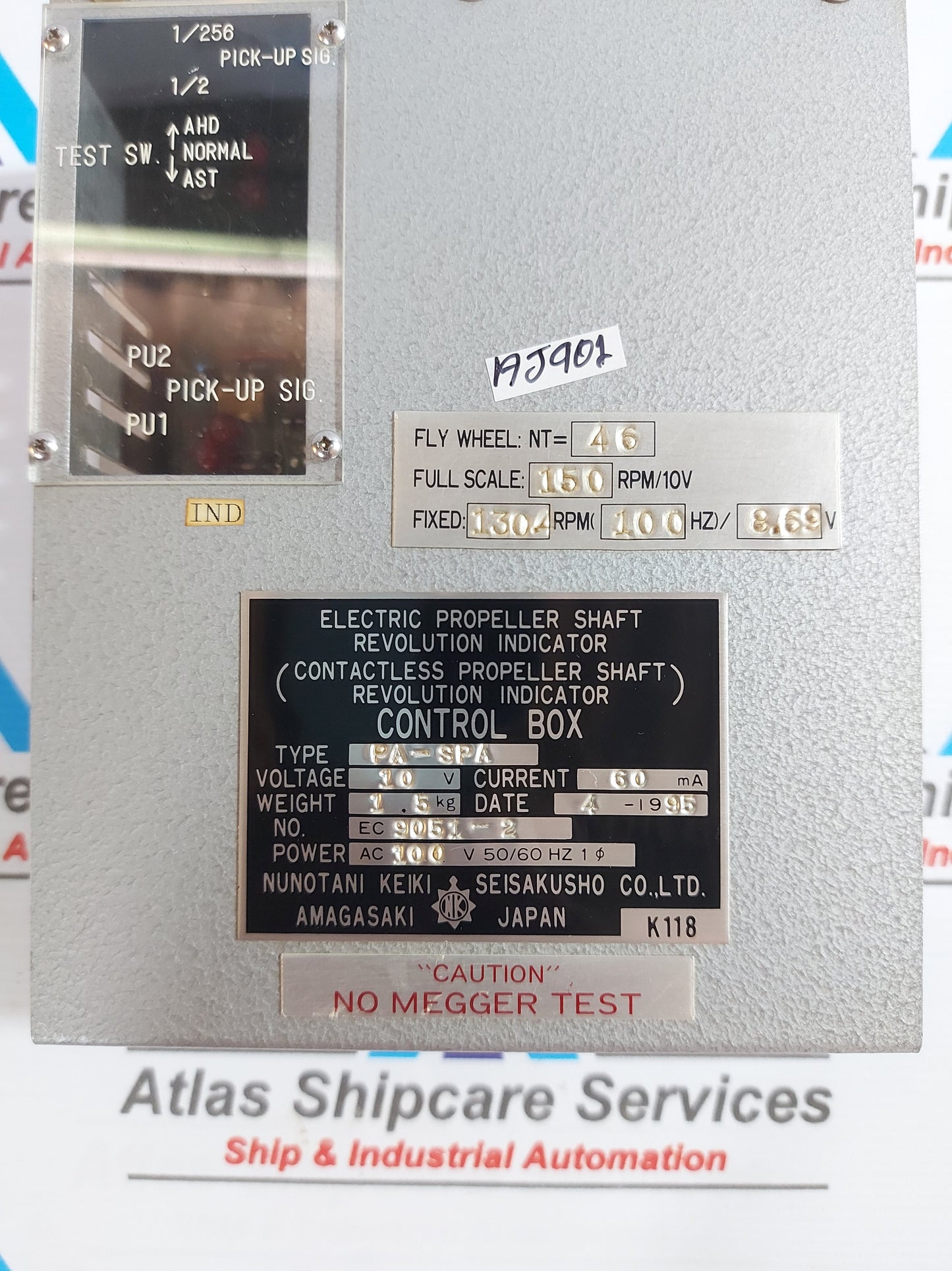 NUNOTANI KEIKI PA-SPA ELECTRIC PROPELLER SHAFT REVOLUTION INDICATOR AC 100V