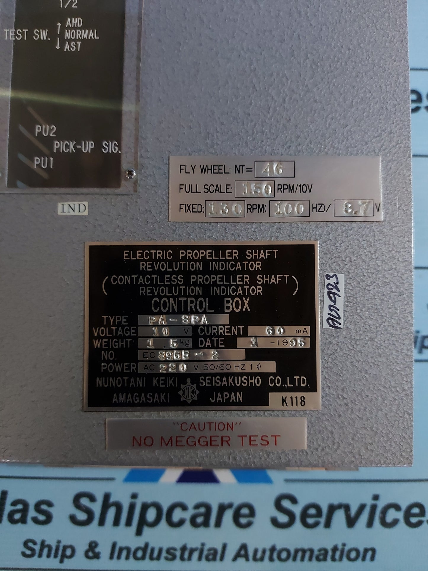 NUNOTANI PA-SPA ELECTRIC PROPELLER SHAFT REVOLUTION INDICATOR CONTROL BOX