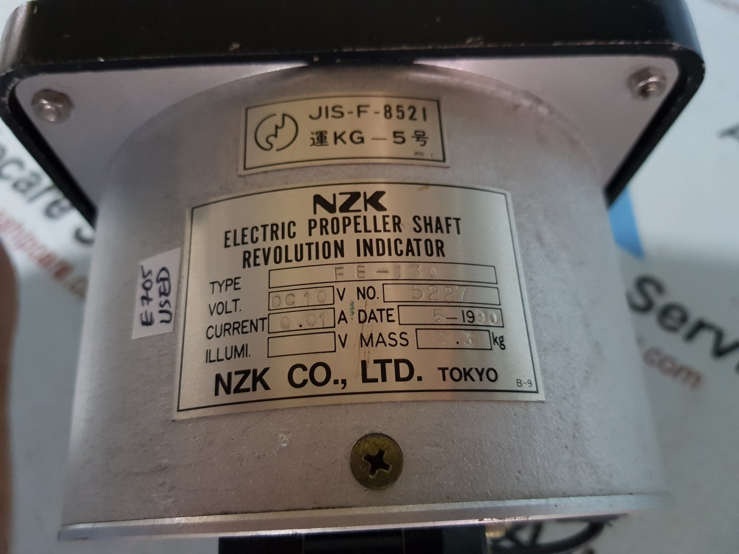 NZK JIS-F-8521 FE-130 Electric Propeller Shaft Revolution Indicator