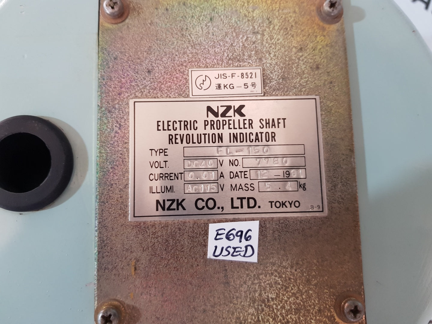 NZK JIS-F-8521 FL-150 KG-5 Electric Propeller Shaft Revolution Indicator