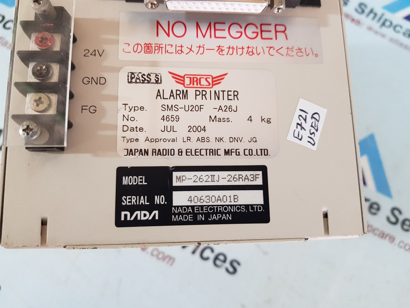 Nada Electronics Jrcs SMS-U20F-A26J Alarm Printer