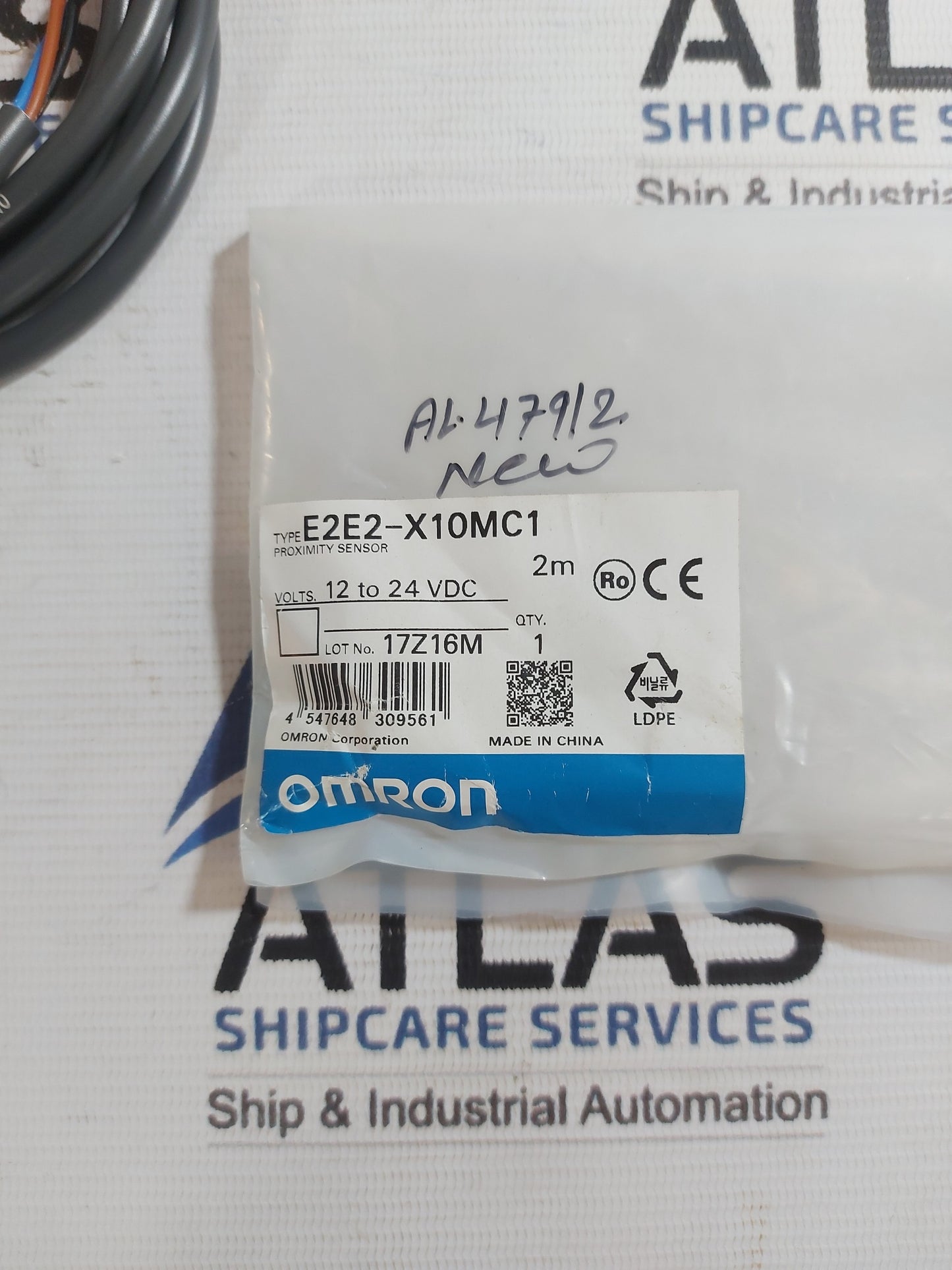 OMRON E2E2-X10MC1 2M LONG-BARREL INDUCTIVE PROXIMITY SENSOR 12 TO 24VDC