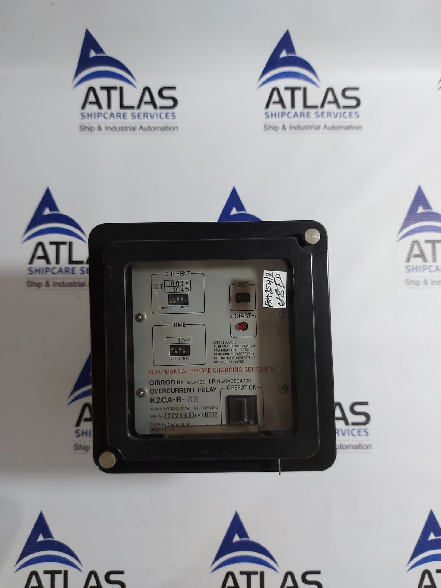 OMRON K2CA-R-R2 OVERCURRENT RELAY 100/110/200/220VAC 5A 50/60Hz 10SEC