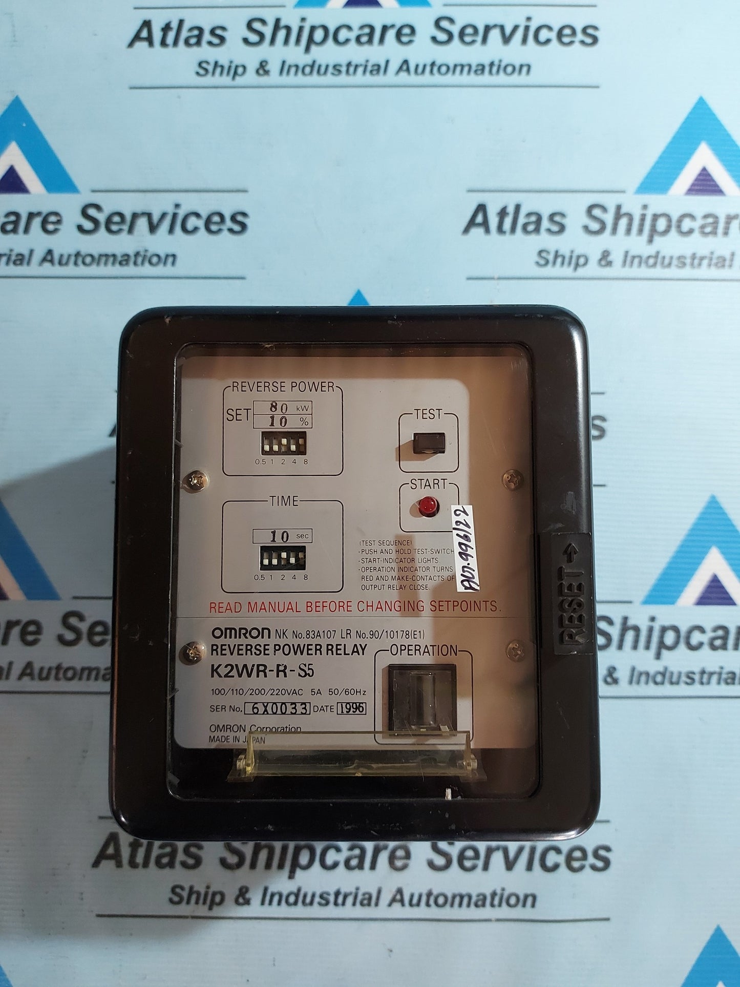OMRON K2WR-R-S5 REVERSE POWER RELAY