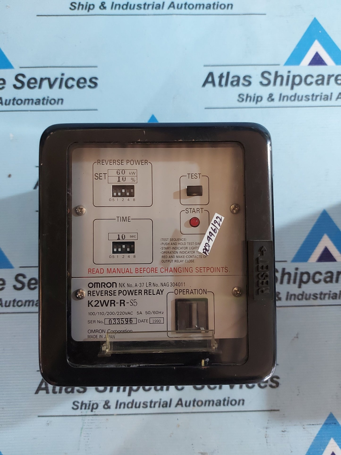 OMRON K2WR-R-S5 REVERSE POWER RELAY