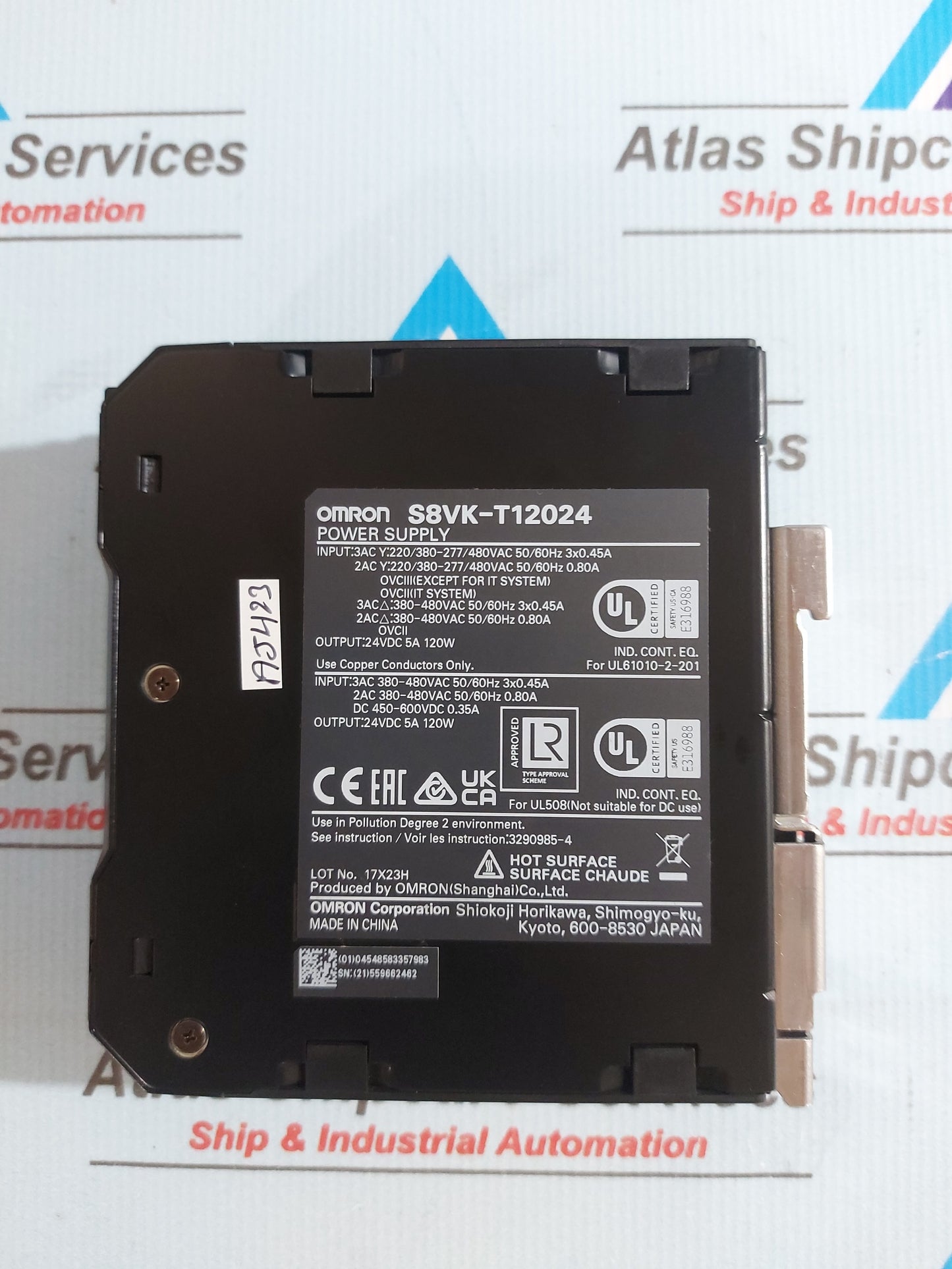 OMRON S8VK-T12024 POWER SUPPLY 24VDC 5A 120W