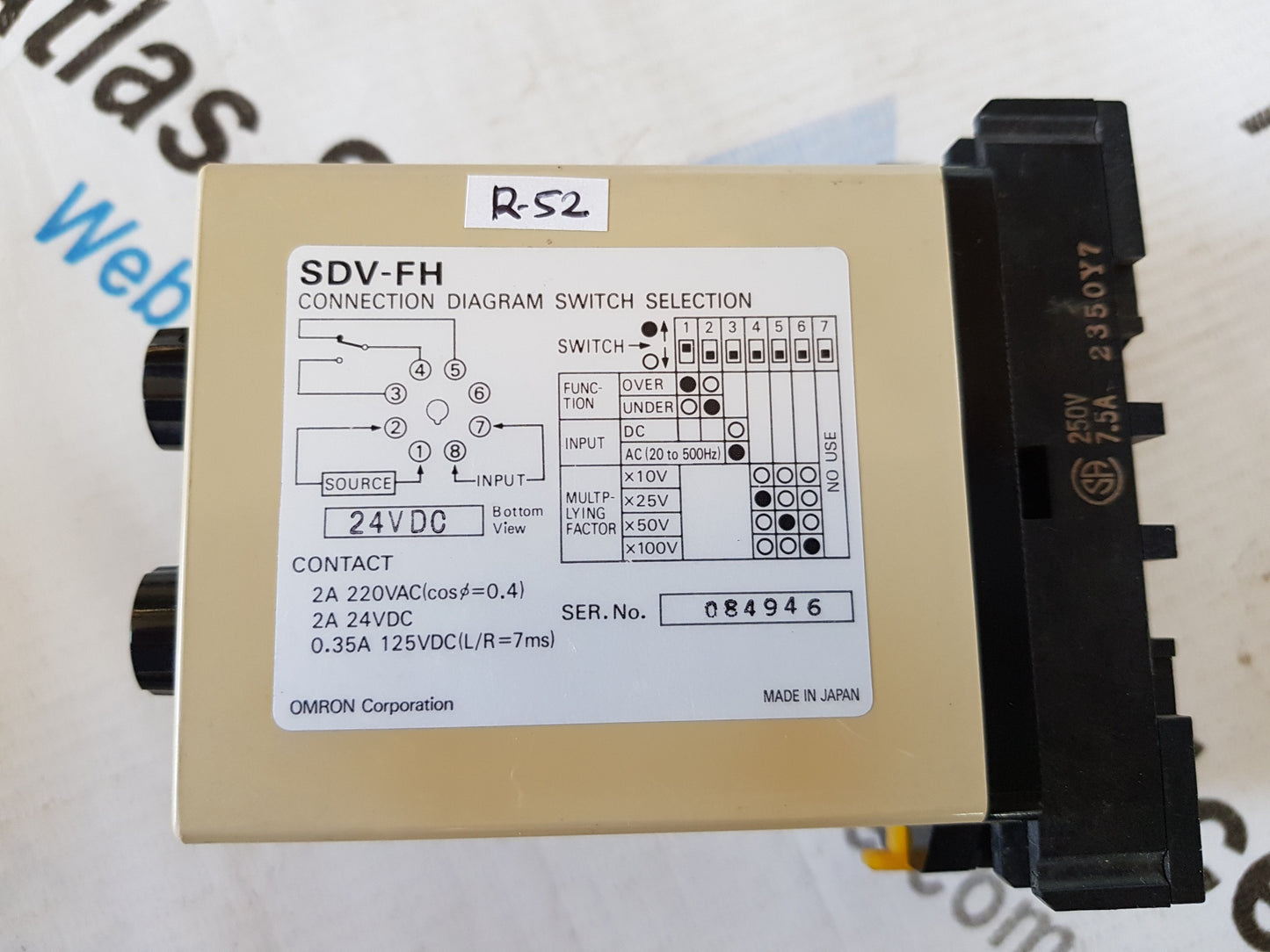 OMRON SDV-FH2 CONNECTION DIAGRAM SWICTH SELECTION