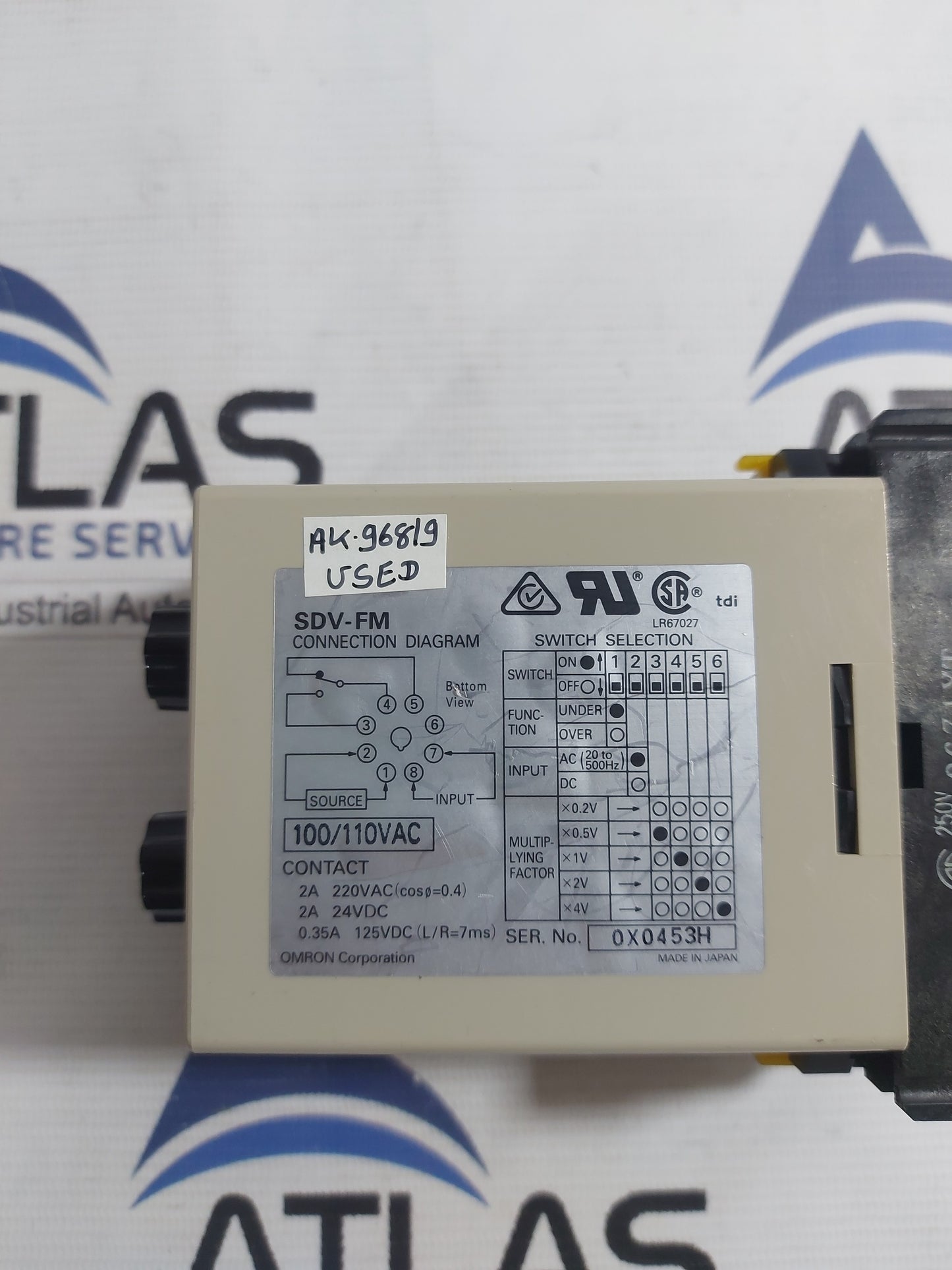 OMRON SDV-FM6 VOLTAGE SENSOR 100/110VAC