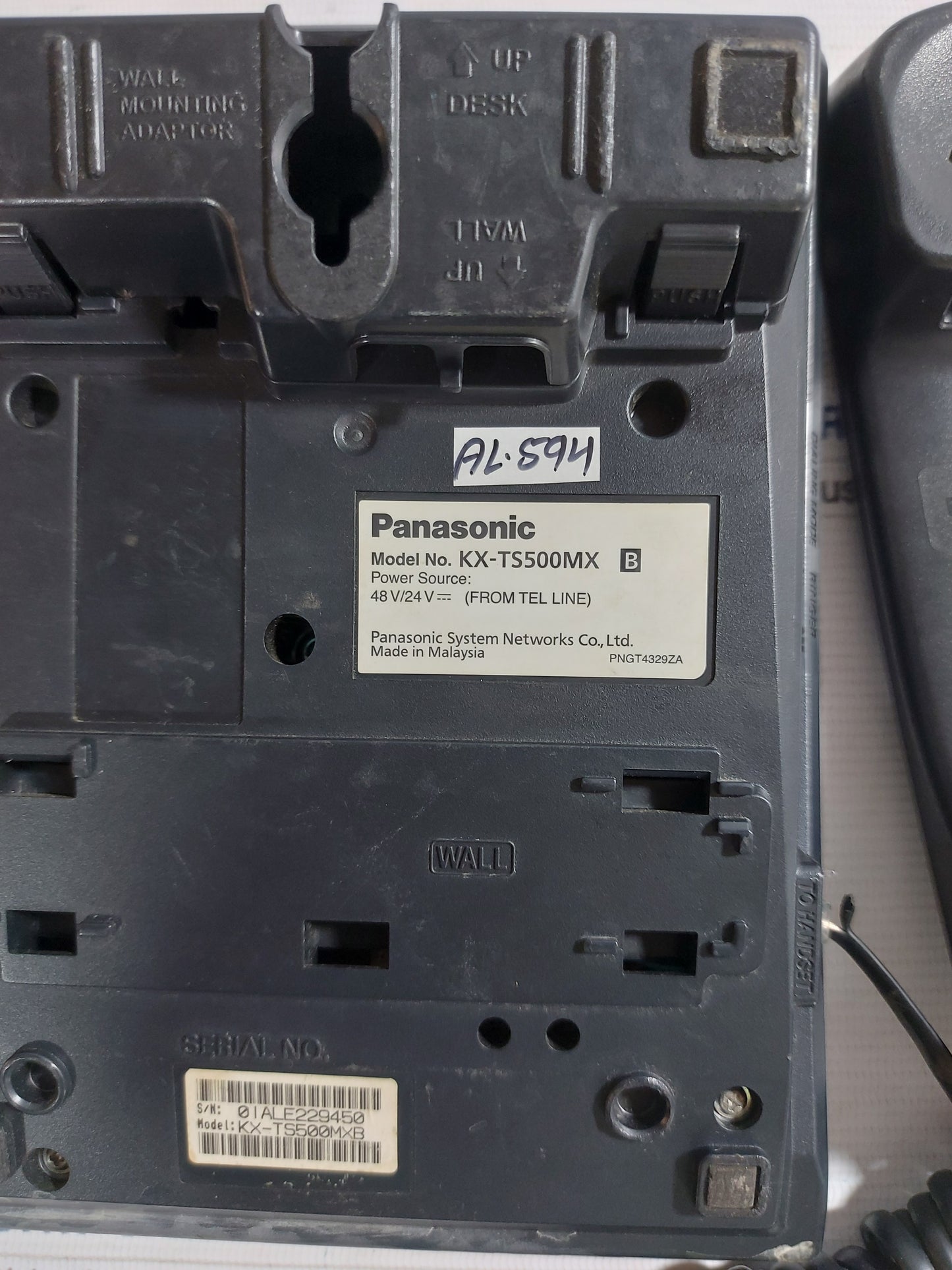PANASONIC KX-TS500MXB TELEPHONE 48V/24V=