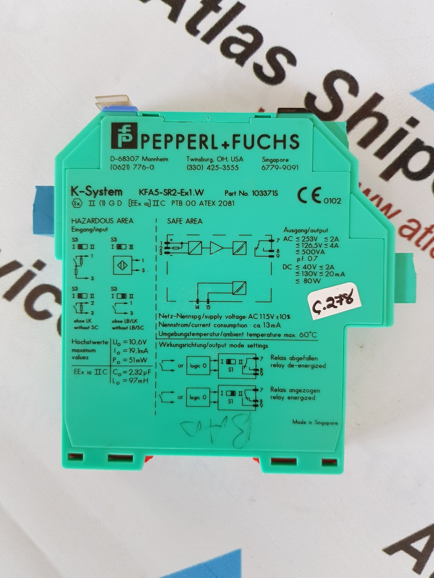 PEPPERL+FUCHS KFA5-SREX1.W ISOLATED AMPLIFIER TRANSFORMER