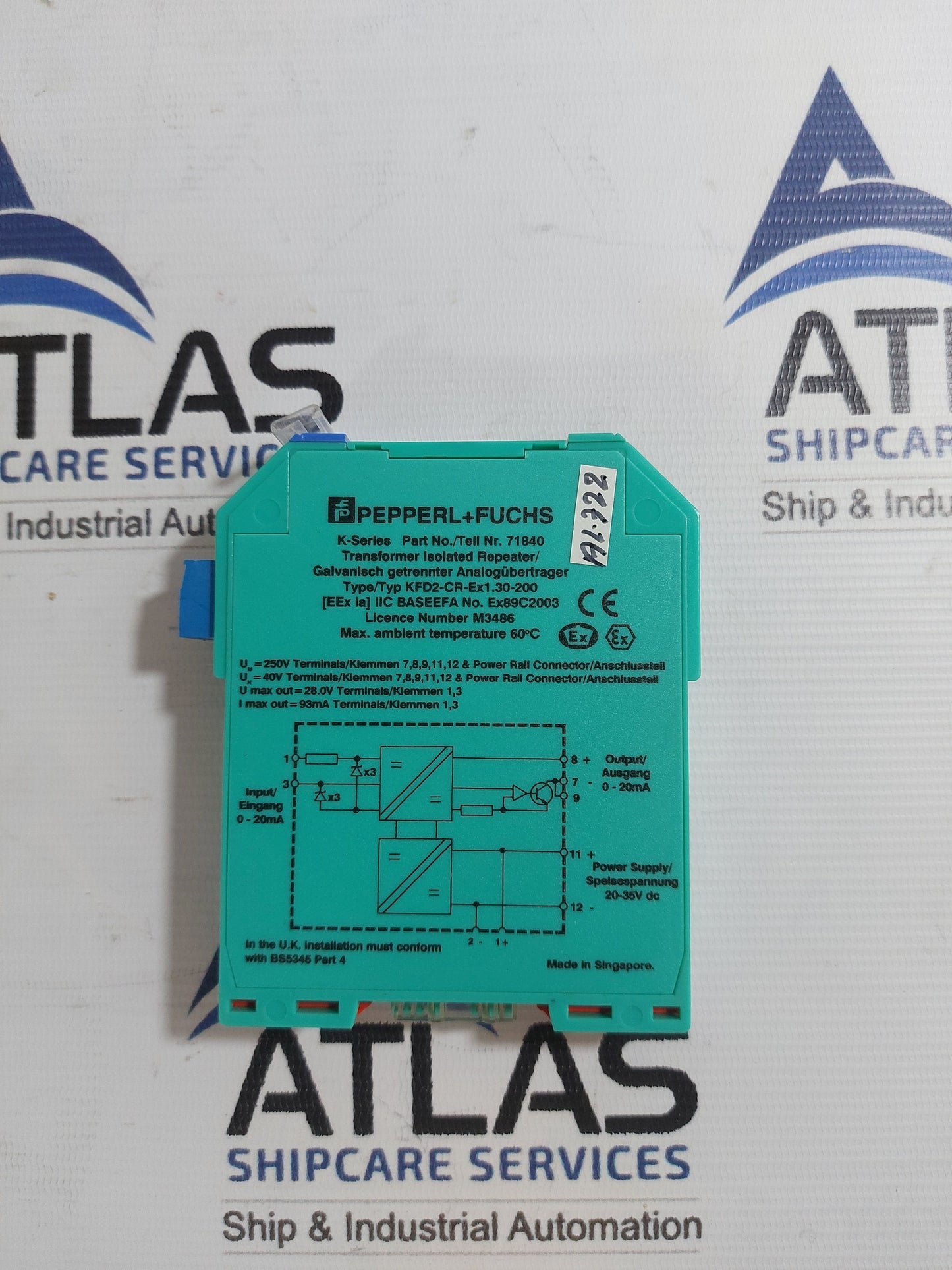 PEPPERL+FUCHS KFD2-CR-Ex1.30-200 TRANSFORMER ISOLATED REPEATER 71840