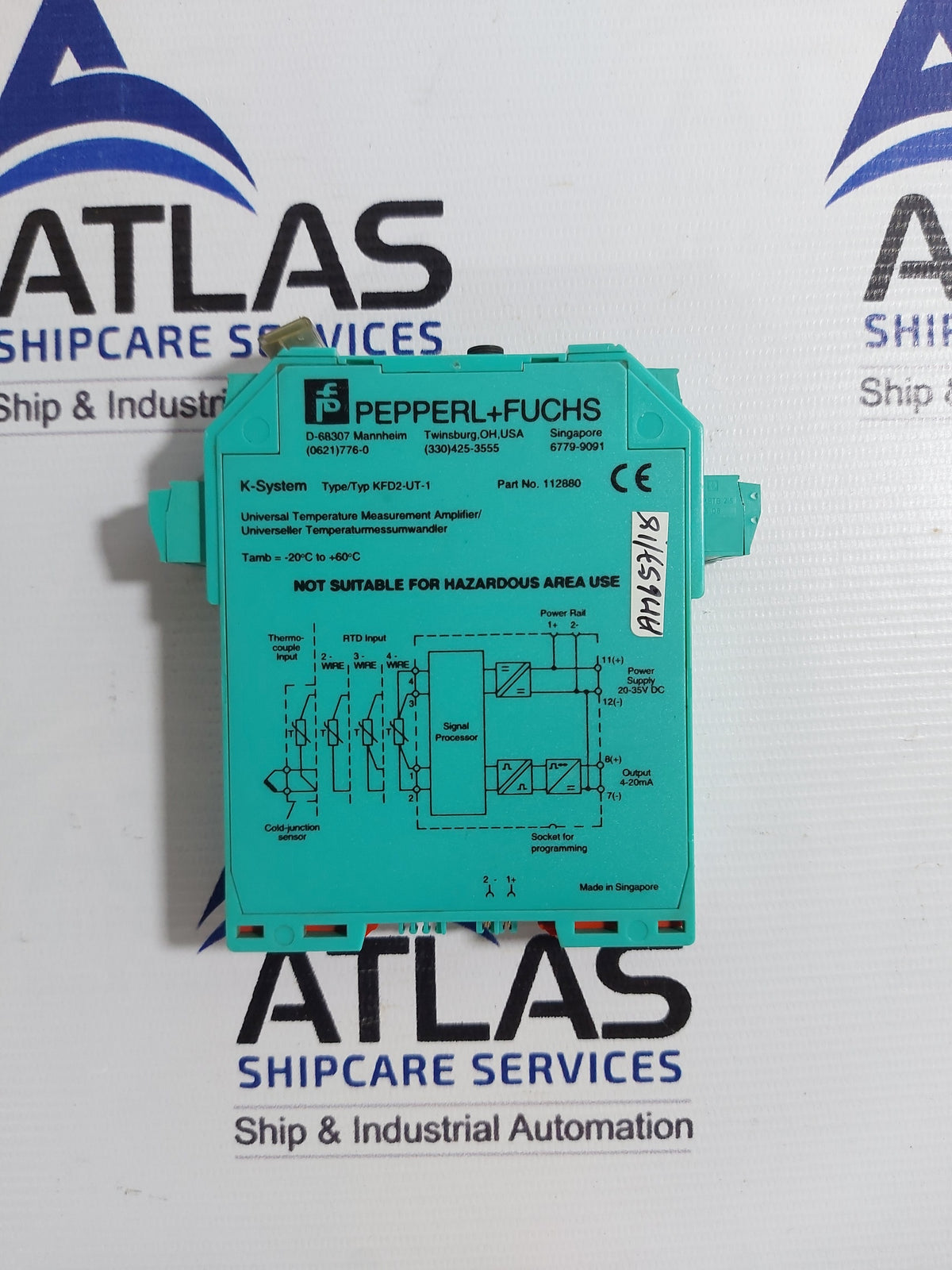PEPPERL+FUCHS KFD2-UT-1 UNIVERSAL TEMPERATURE MEASUREMENT AMPLIFIER 112880