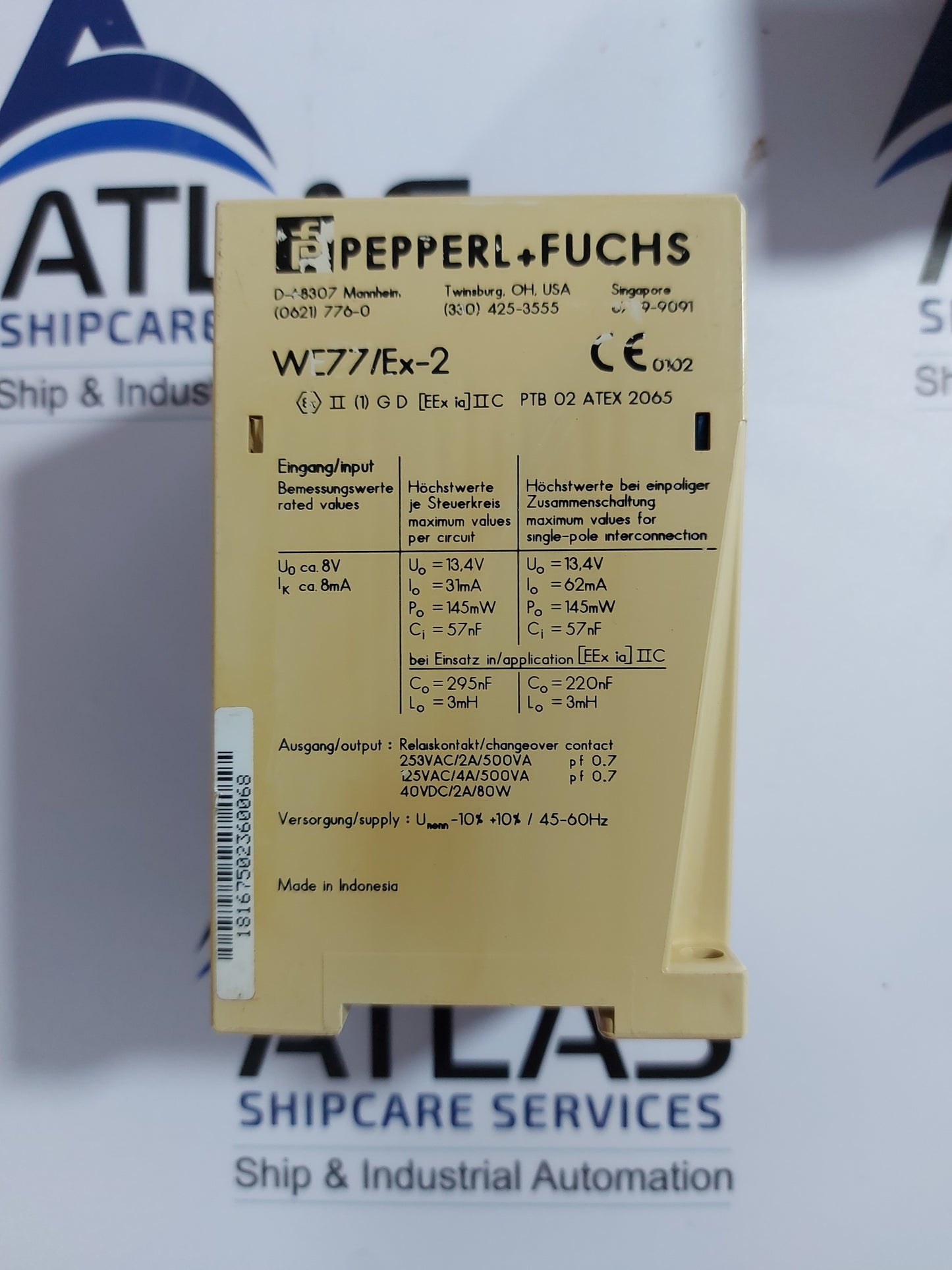 PEPPERL+FUCHS WE77/Ex-2 SWITCH AMPLIFIER P/N 129198
