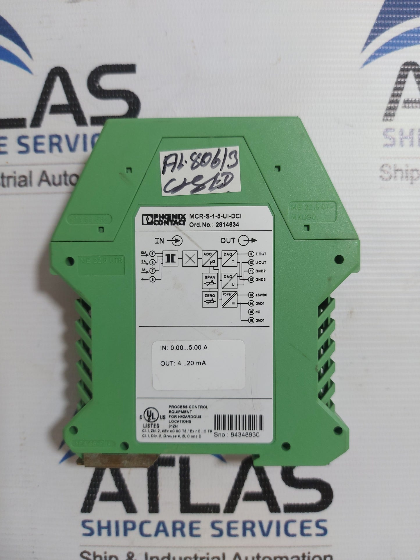 PHOENIX CONTACT MCR-S-1-5-UI-DCI CURRENT TRANSDUCER