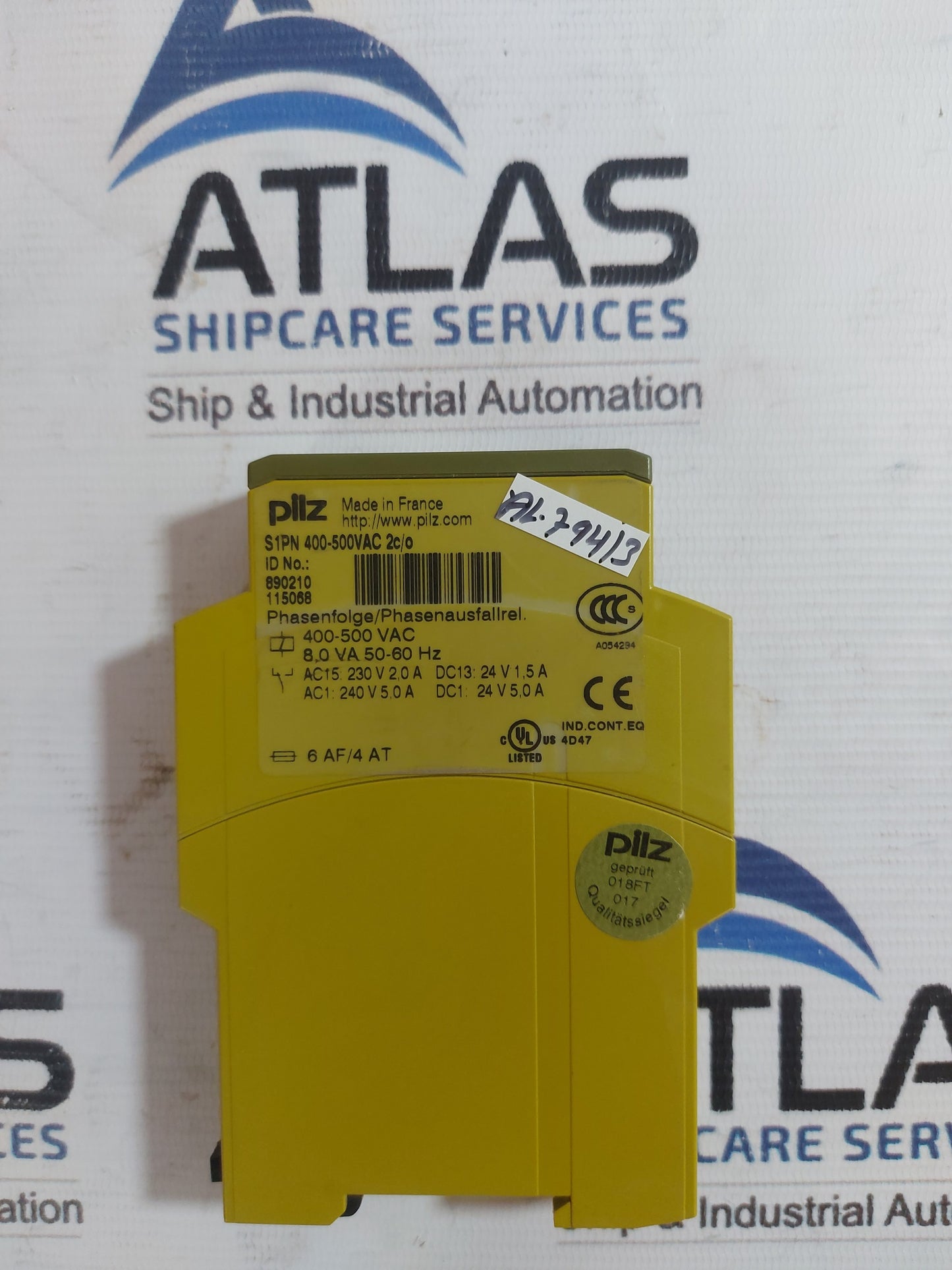 PILZ S1PN 400-500VAC 2C/O PHASE FAILURE RELAY 890210