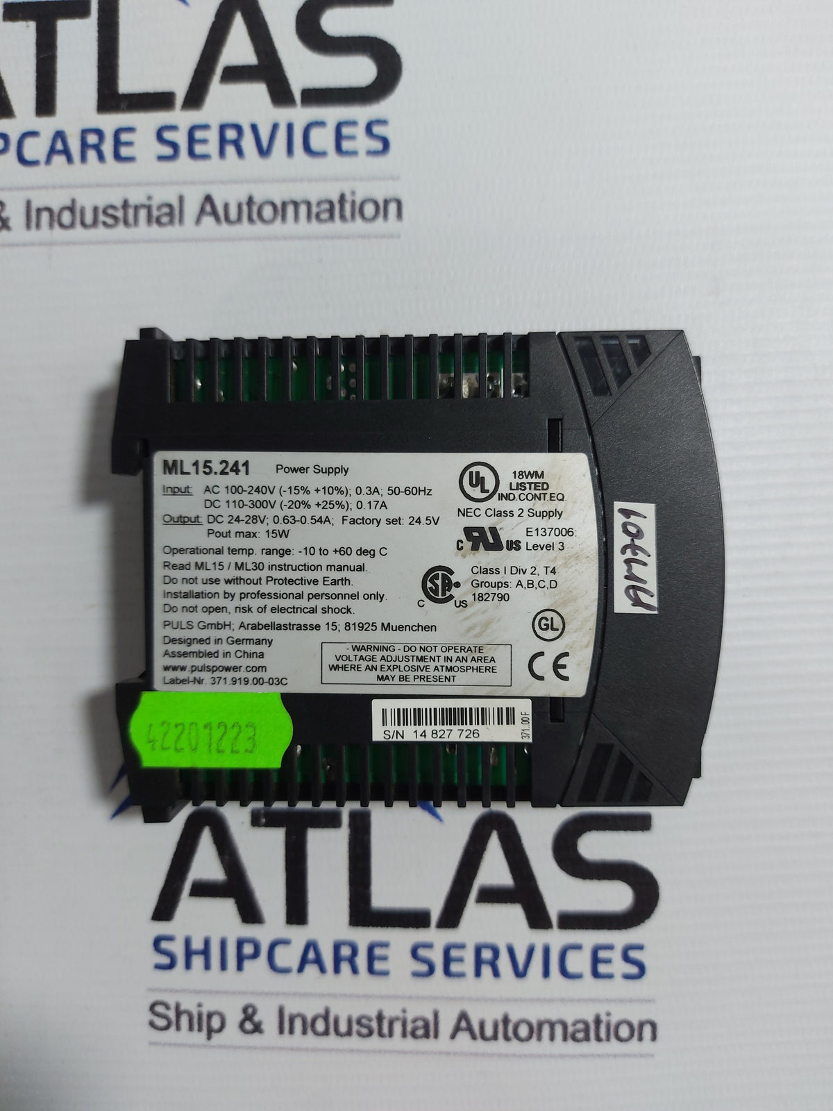 PULS ML15.241 POWER SUPPLY 24-28VDC