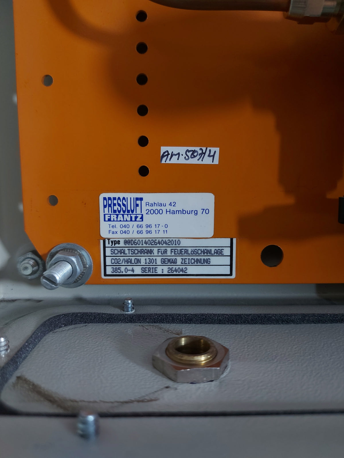 PRESSLUFT FRANTZ @@D60140264042010 CONTROL CABINET FOR FIRE EXTINGUISHING SYSTEM