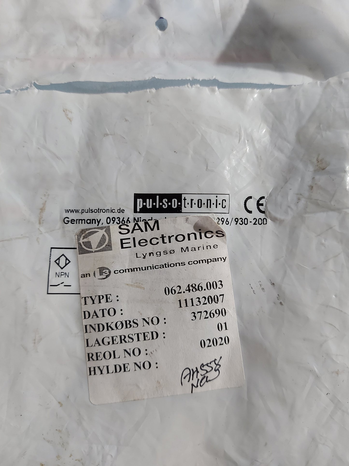 PULSOTRONIC 9964-1602 PROXIMITY SWITCH SENSOR 400mA