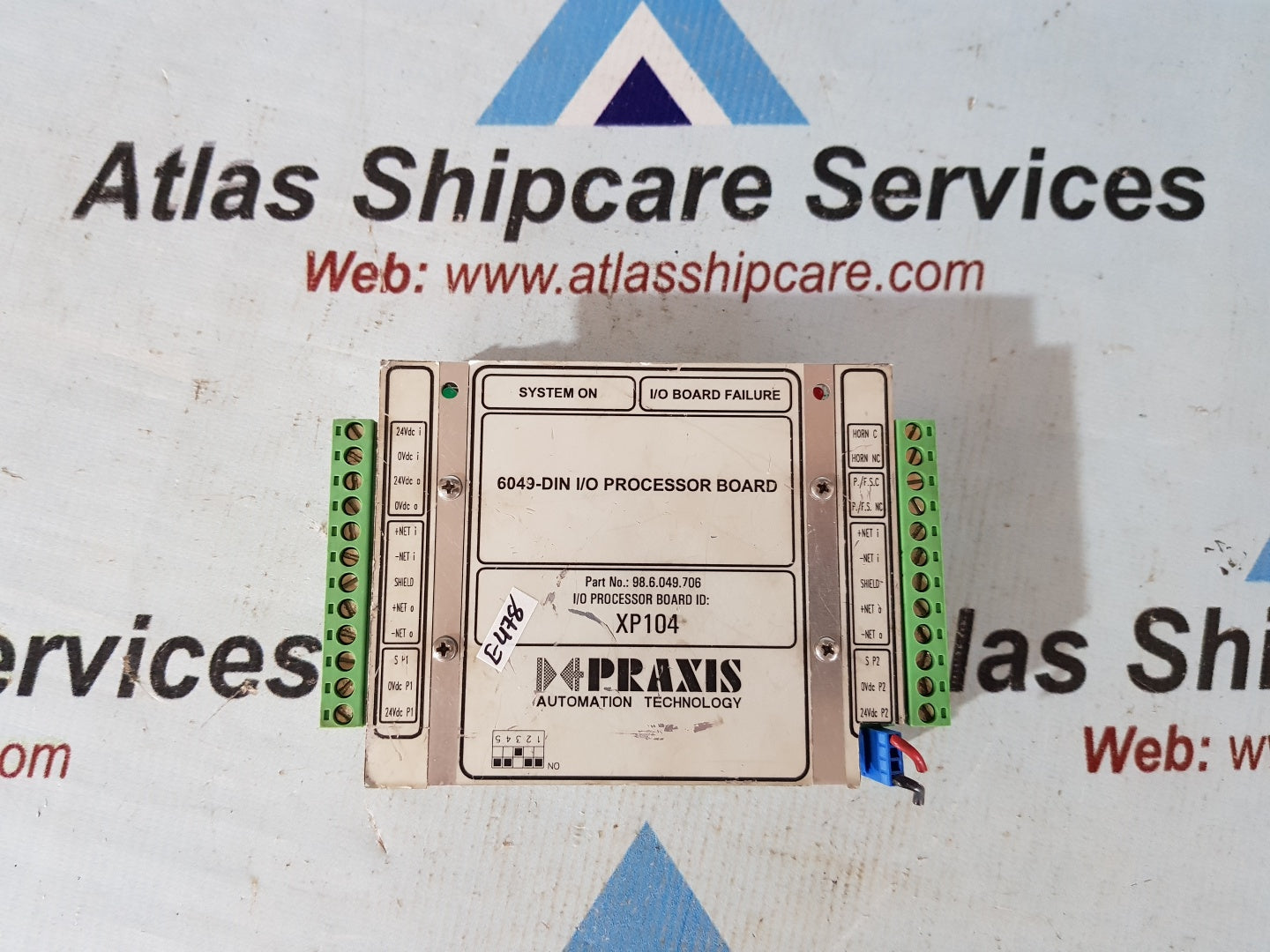 Praxis Automation XP104 98.6.049.706 I/O Processor Board