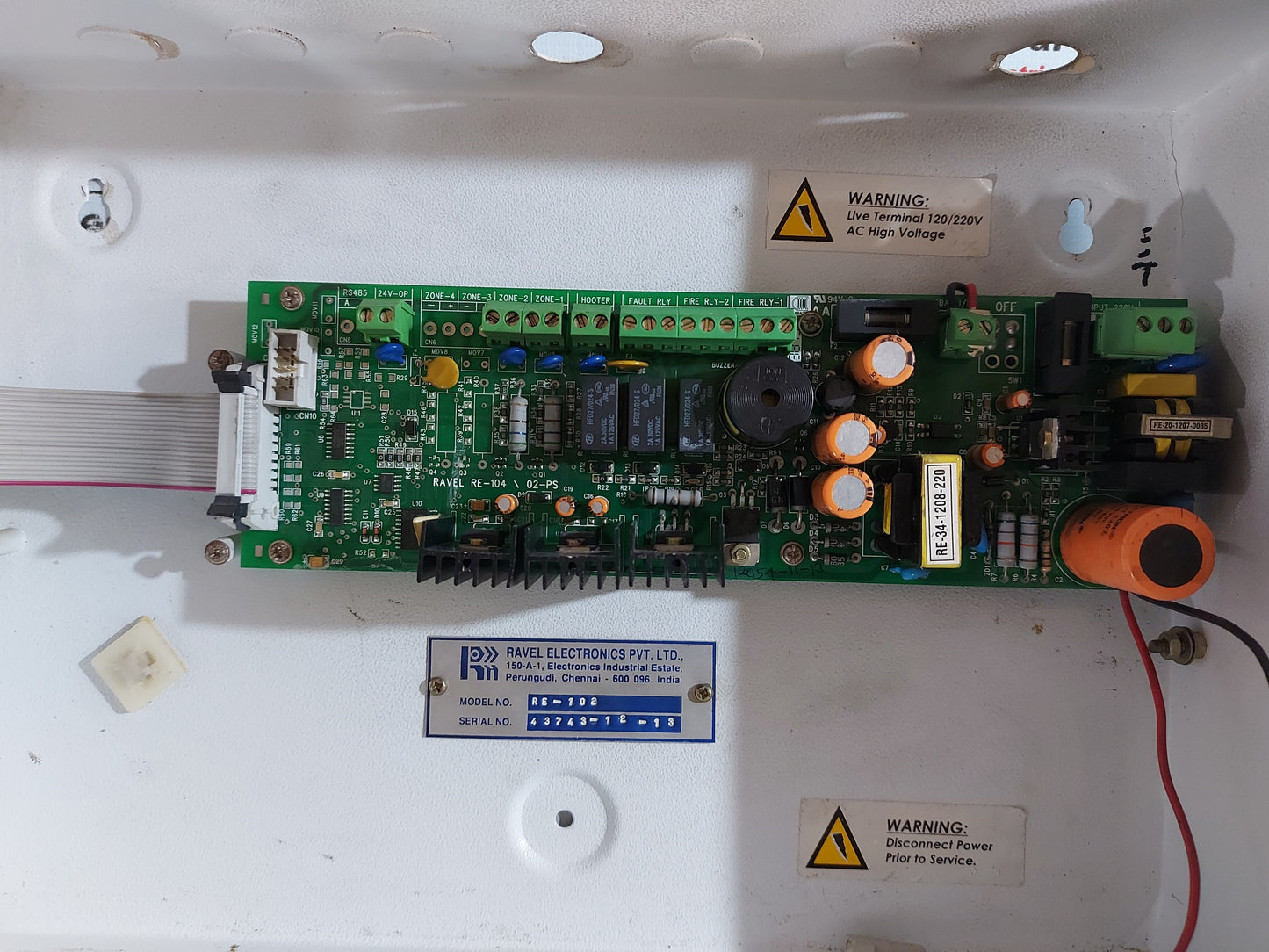 RAVEL RE 102 FIRE ALARM PANEL