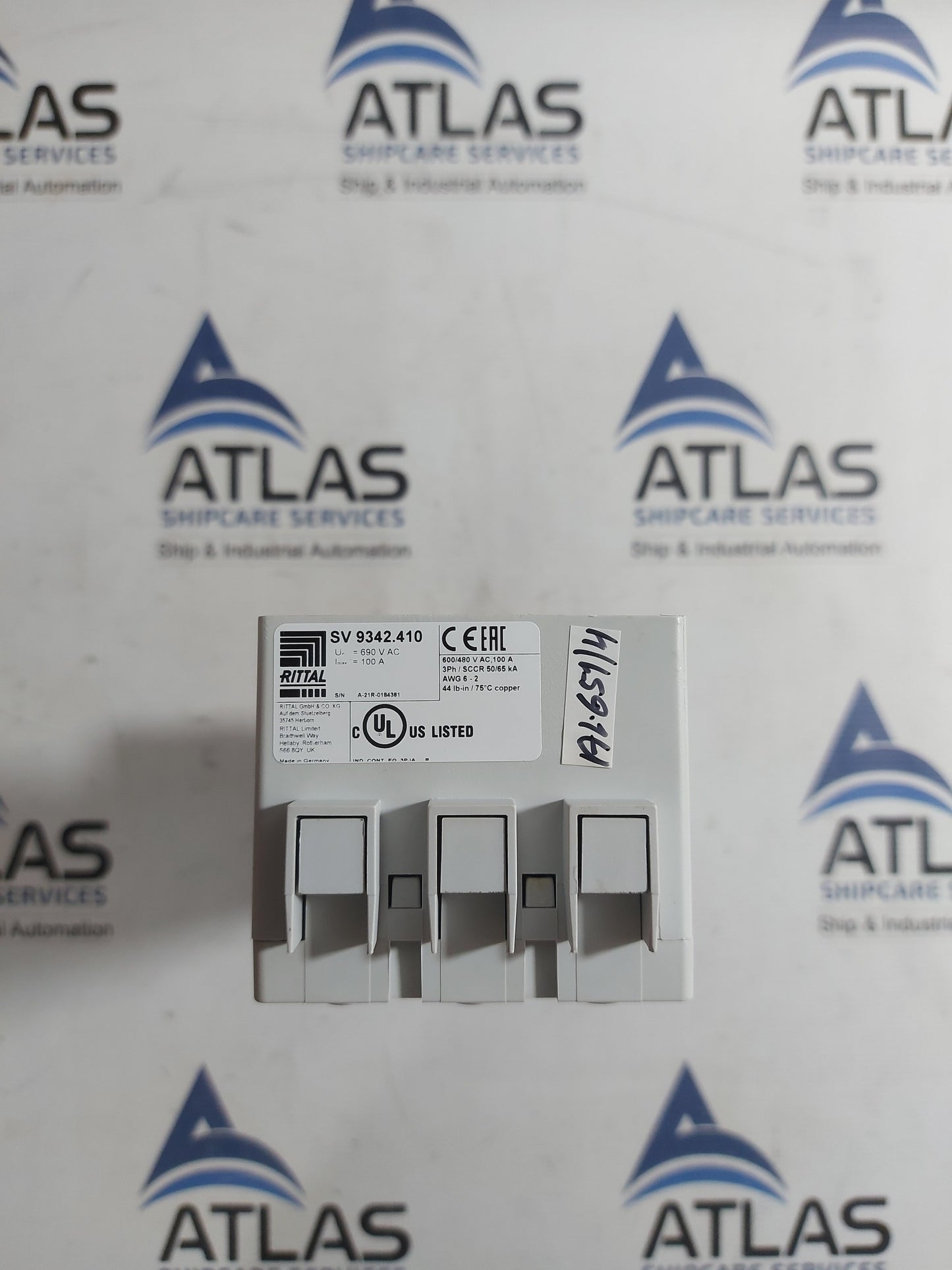 RITTAL SV 9342.410 3 PHASE CIRCUIT BREAKER COMPONENT ADAPTER 600/480VAC,100A