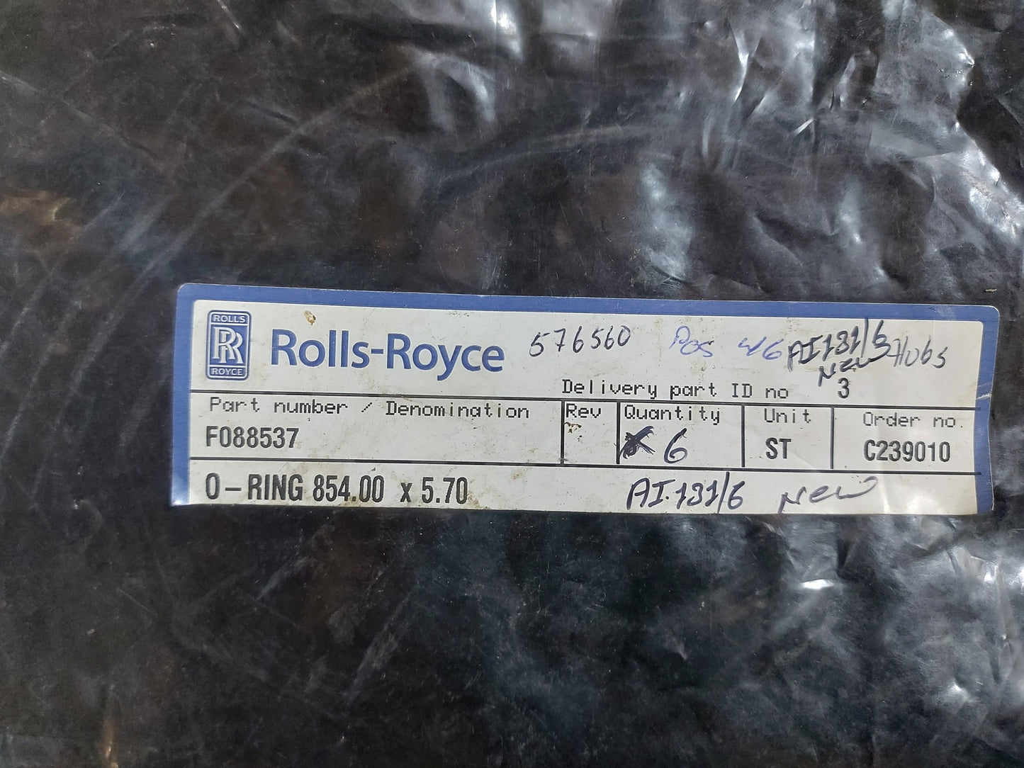 ROLLS-ROYCE F088537 O-RING 854.00 x 5.70